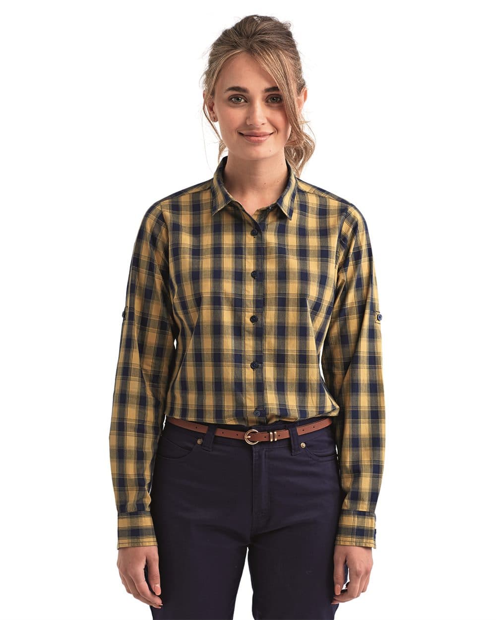 Artisan Collection by Reprime Women's Mulligan Check Cotton Dress Shirt