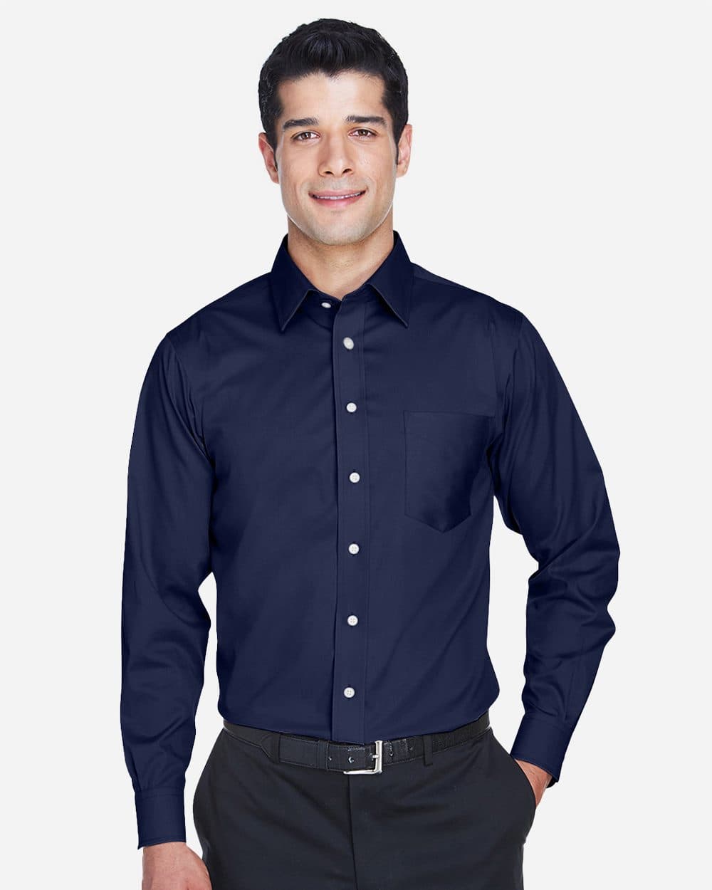 Devon & Jones Men's Crown Collection® Solid Stretch Twill Woven Dress Shirt