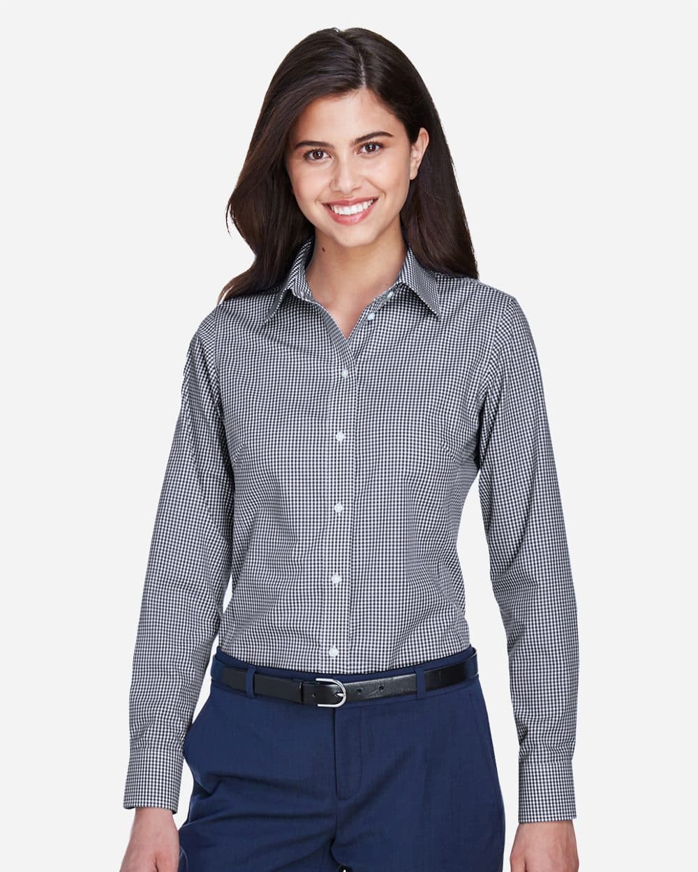 Devon & Jones Women's Crown Collection® Gingham Check Woven Dress Shirt