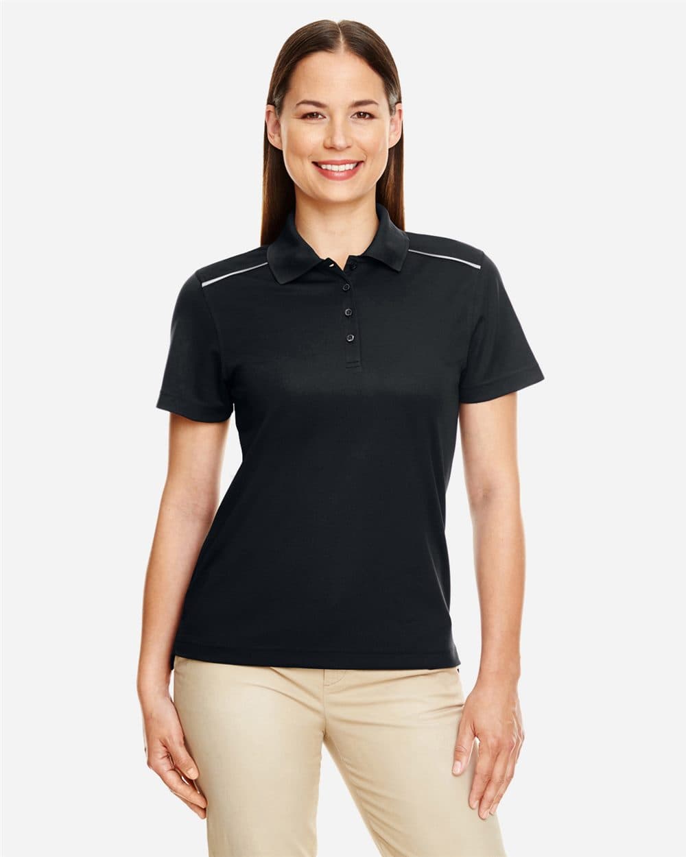 CORE365 Women's Radiant Performance Piqué Polo with Reflective Piping
