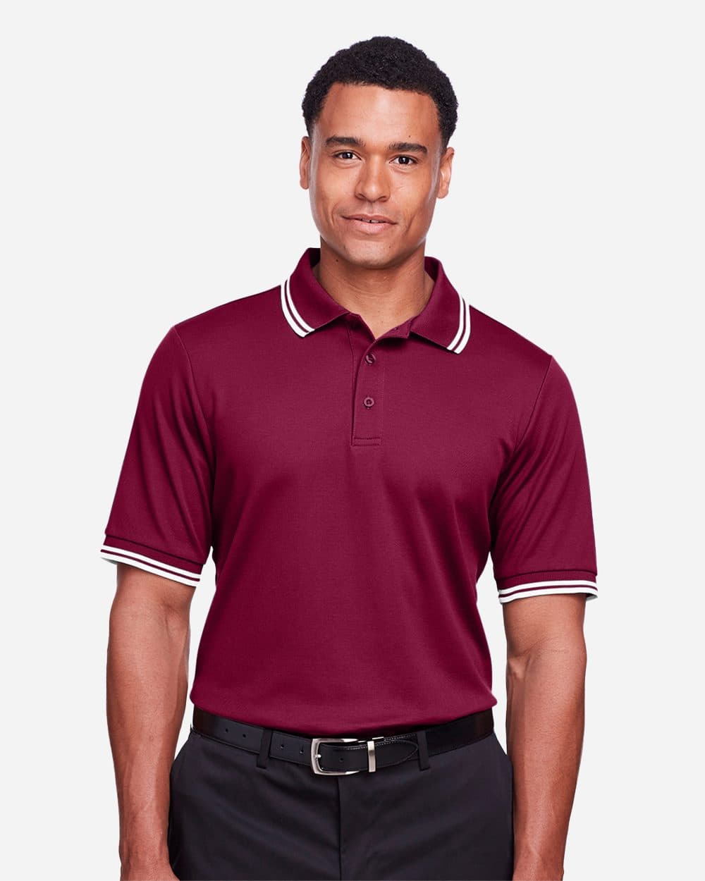 Devon & Jones Men's CrownLux Performance® Plaited Tipped Polo
