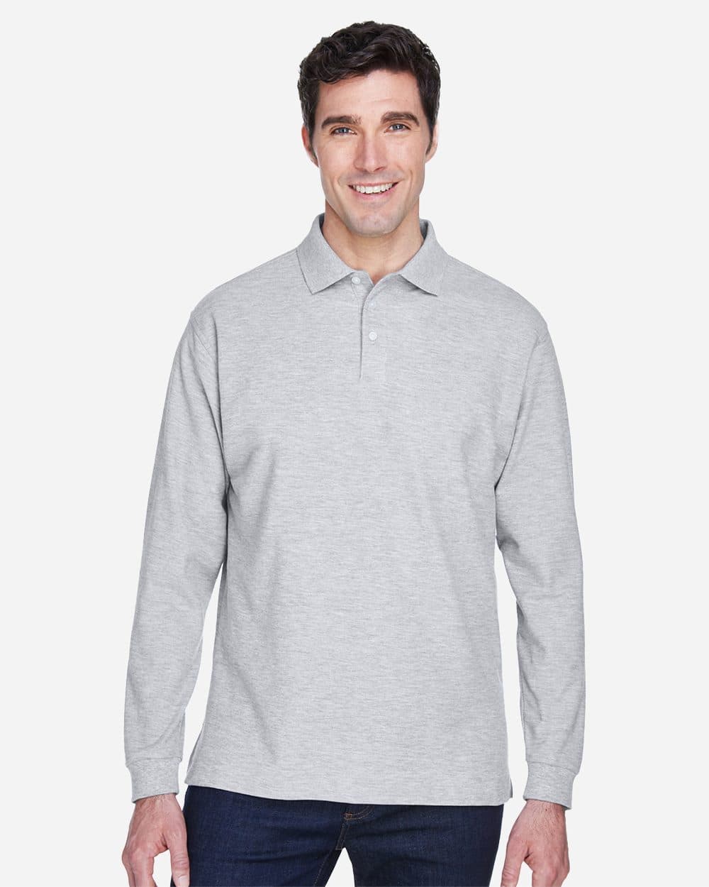 Devon & Jones Men's Pima Piqué Long Sleeve Polo