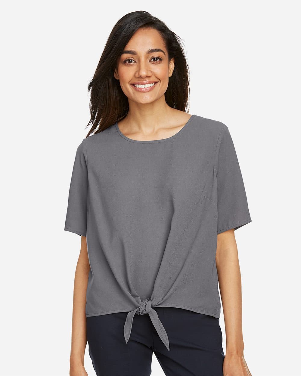 Devon & Jones Women's Perfect Fit™ Tie Front Blouse