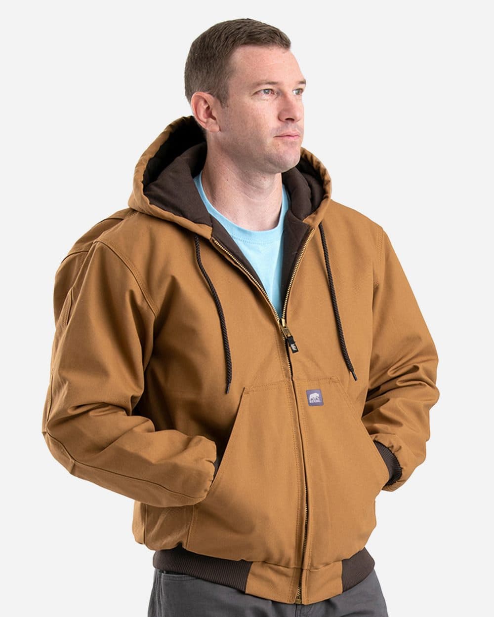 Berne Apparel Men's Tall Highland Washed Cotton Duck Hooded Jacket