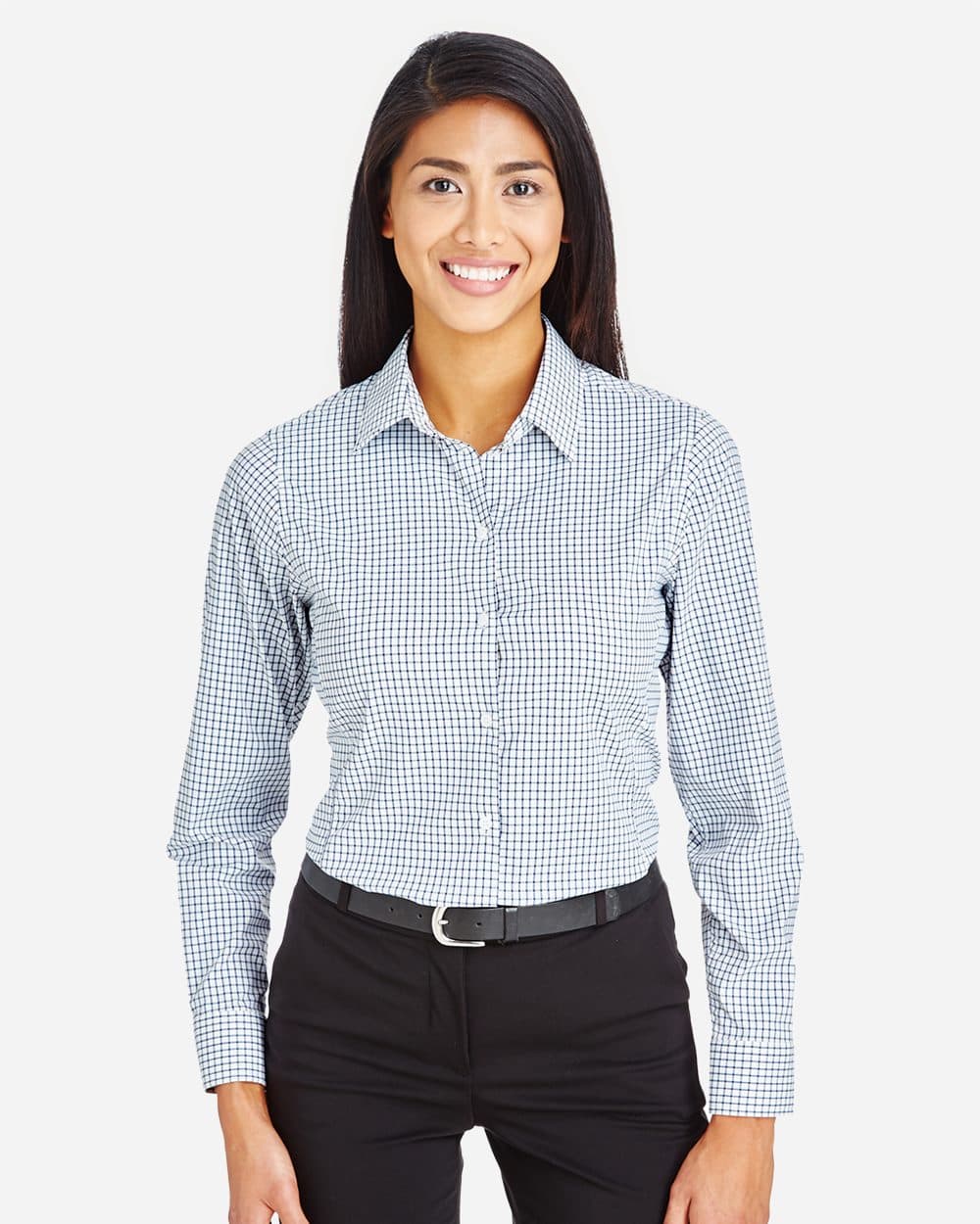 Devon & Jones Women's CrownLux Performance® Micro Windowpane Woven Dress Shirt