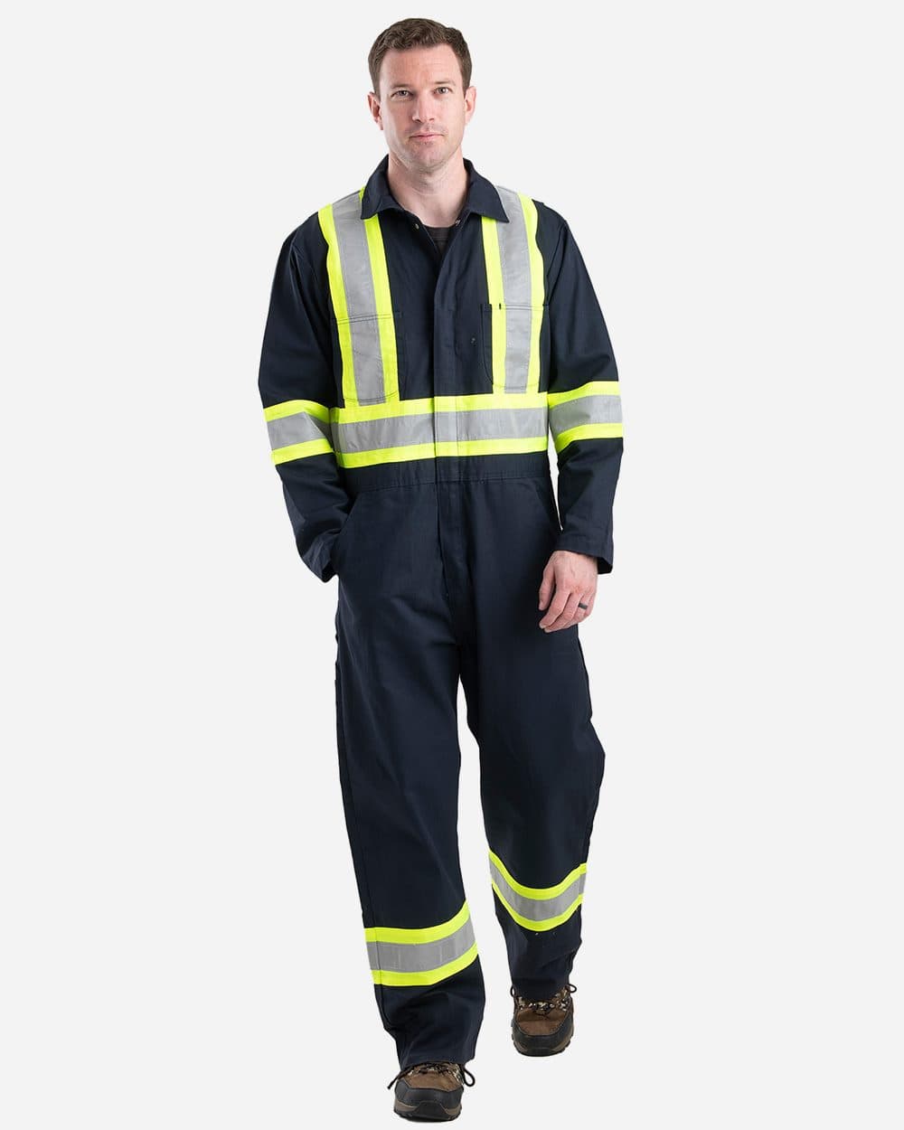 Berne Apparel Men's Safety Striped Unlined Coverall