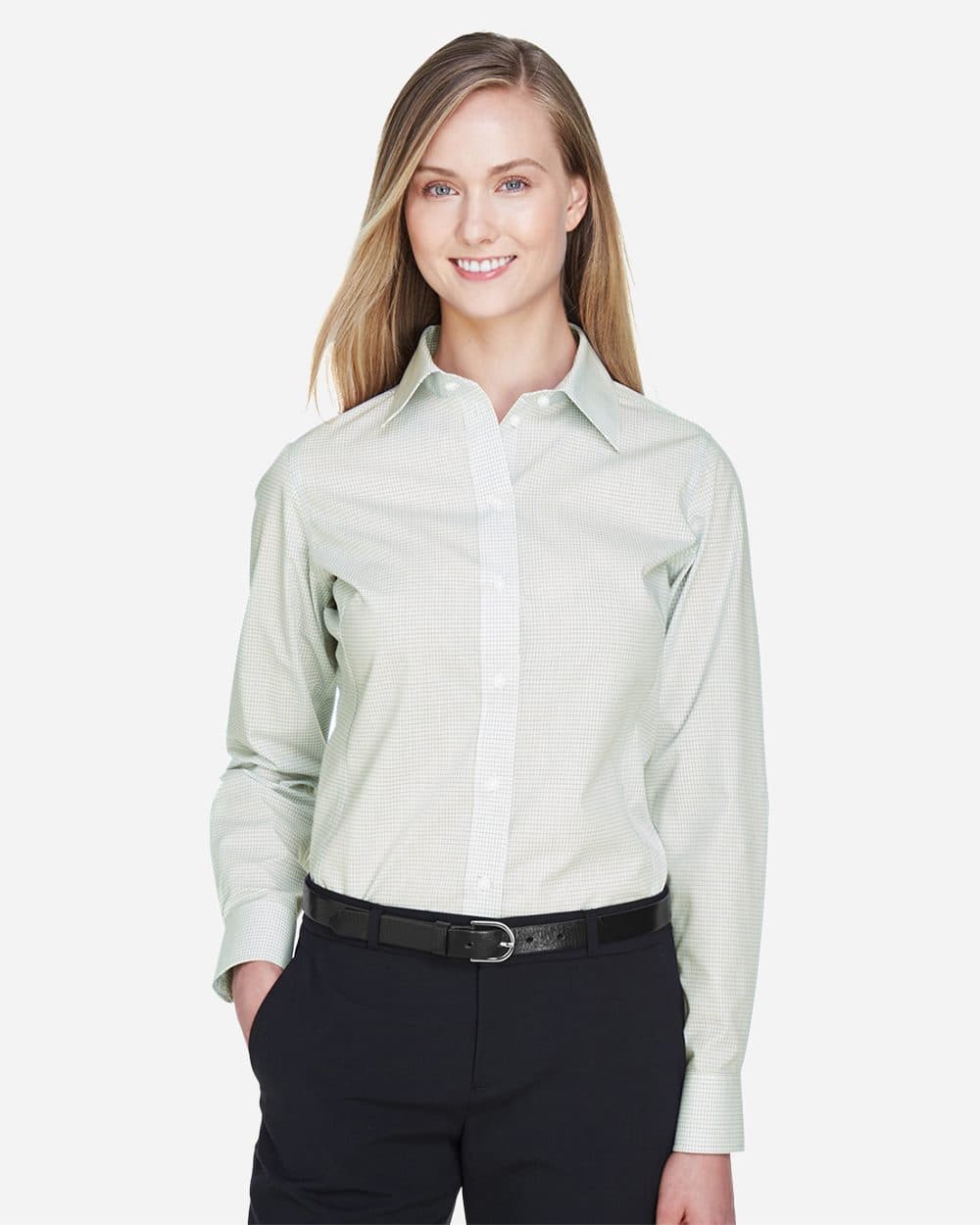 Devon & Jones Women's Crown Collection® Micro Tattersall Woven Dress Shirt