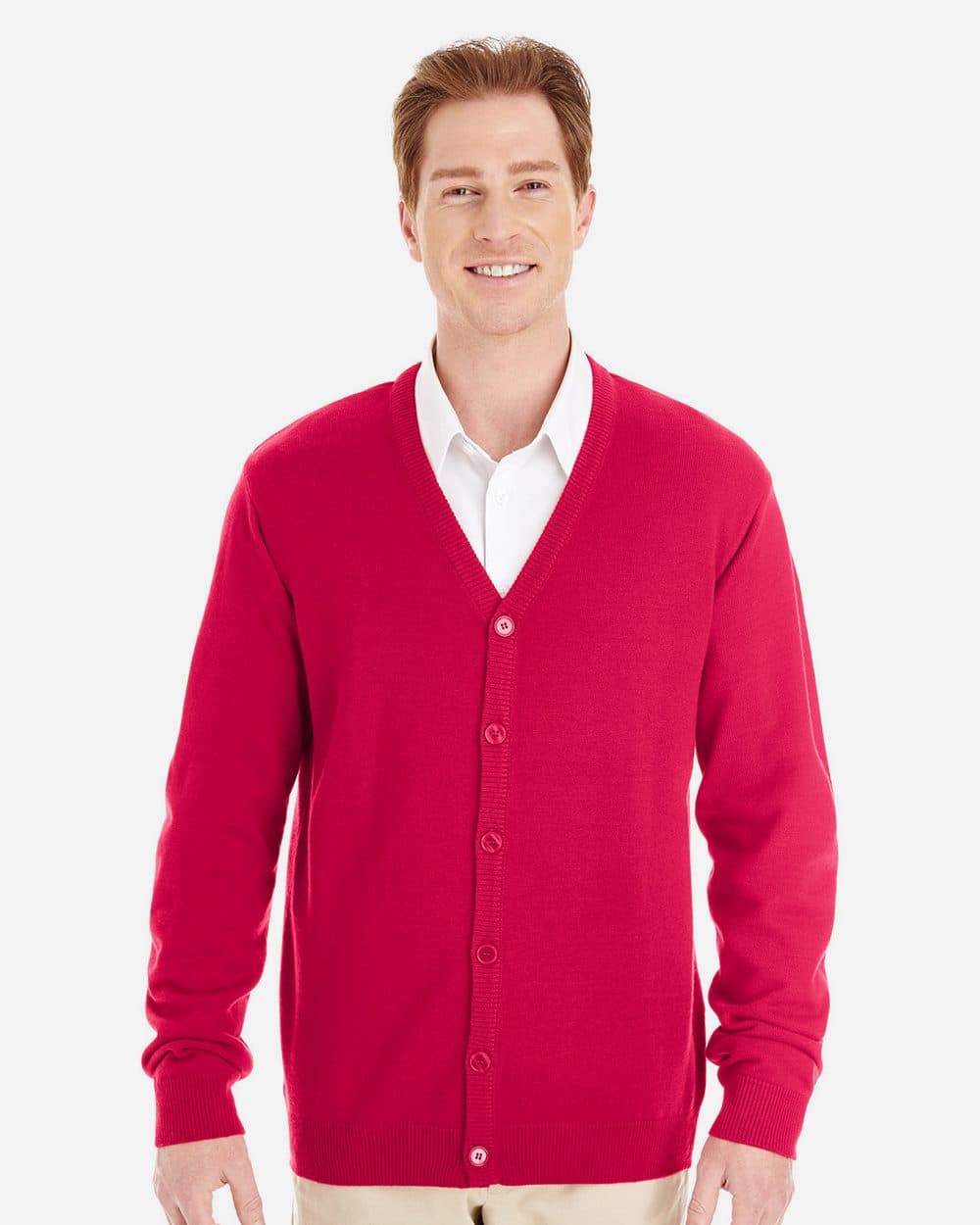 Harriton Men's Pilbloc™ V-Neck Button Cardigan Sweater