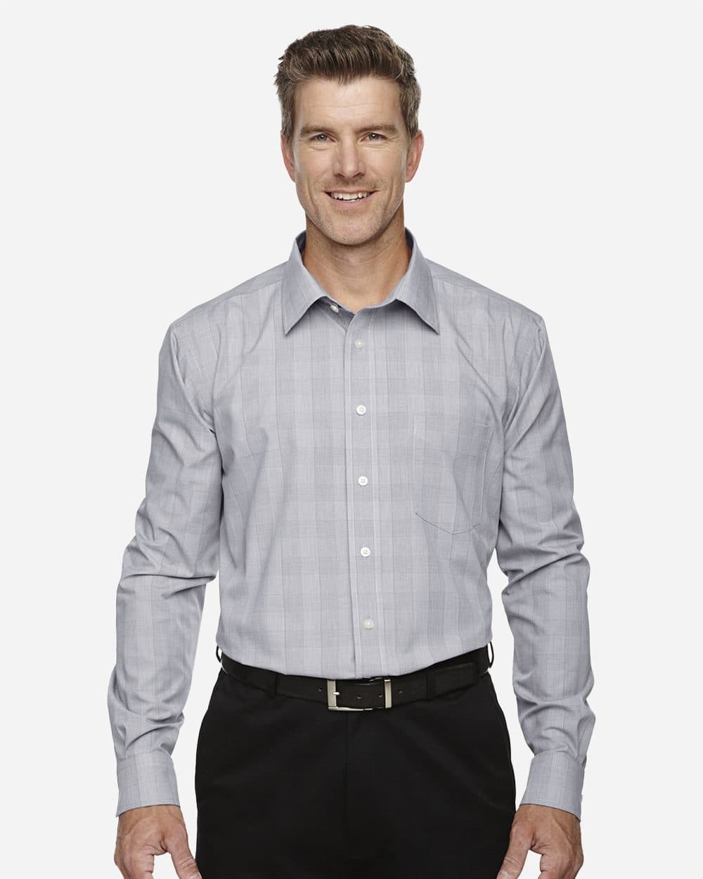 Devon & Jones Men's Crown Collection® Glen Plaid Woven Dress Shirt