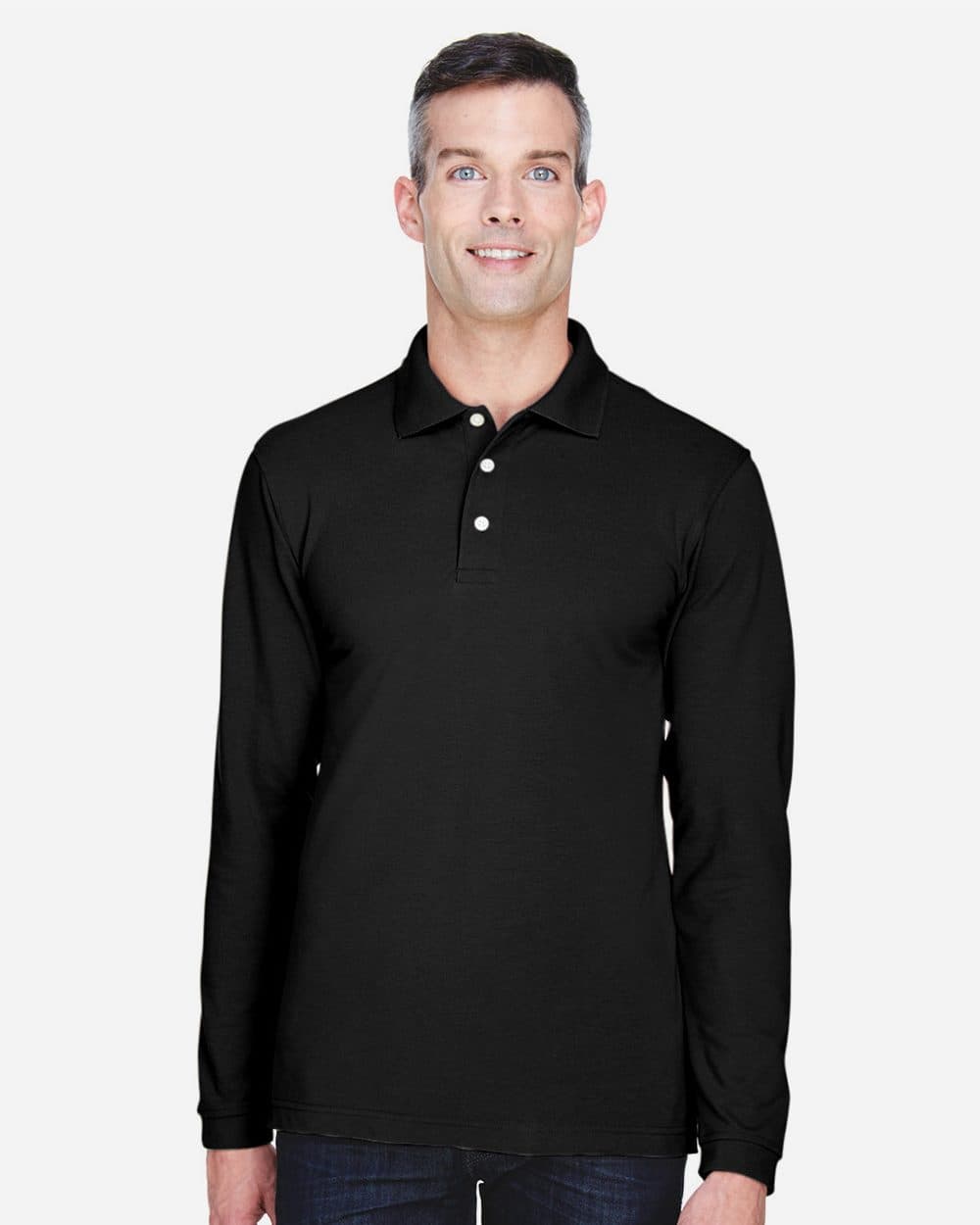 Harriton Men's Easy Blend™ Long Sleeve Polo