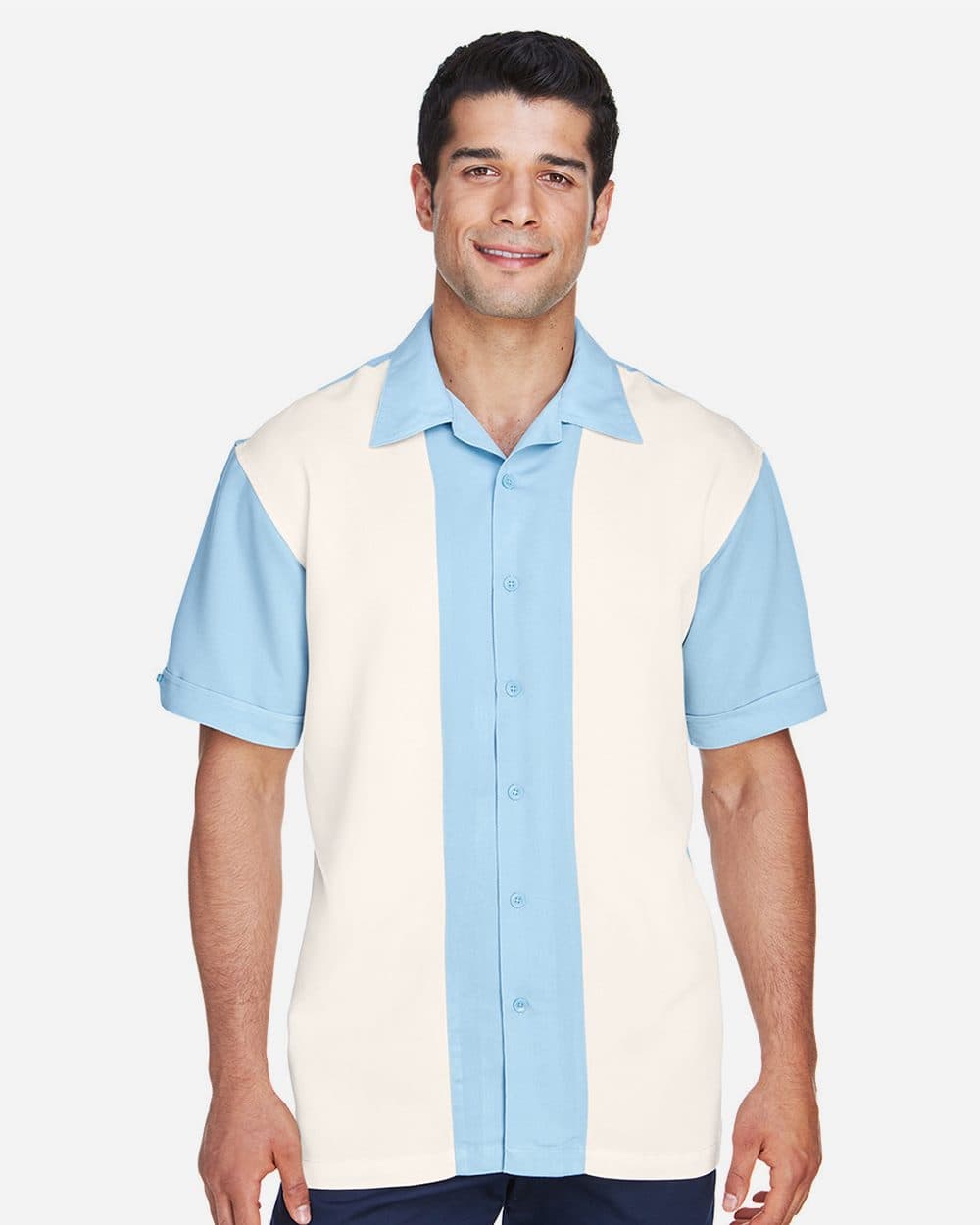 Harriton Men's Two-Tone Camp Shirt