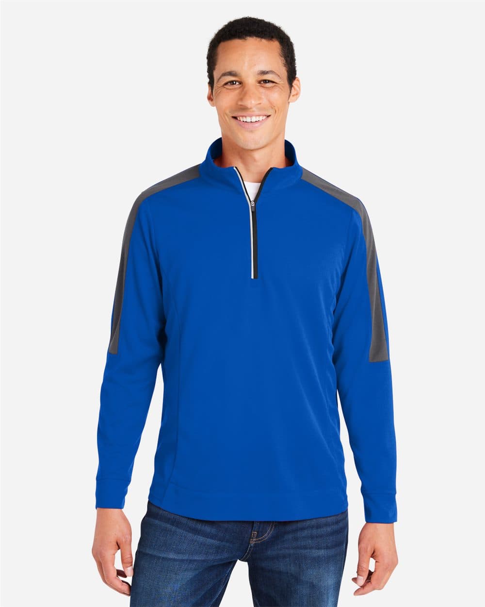 CORE365 Men's Market Snag Protect Mesh Colorblock Quarter-Zip Pullover