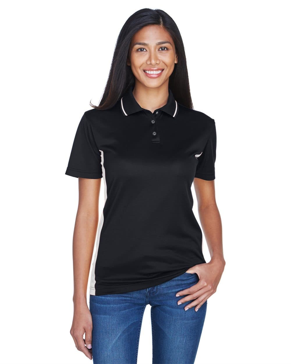 UltraClub Women's Cool & Dry Sport Two-Tone Polo