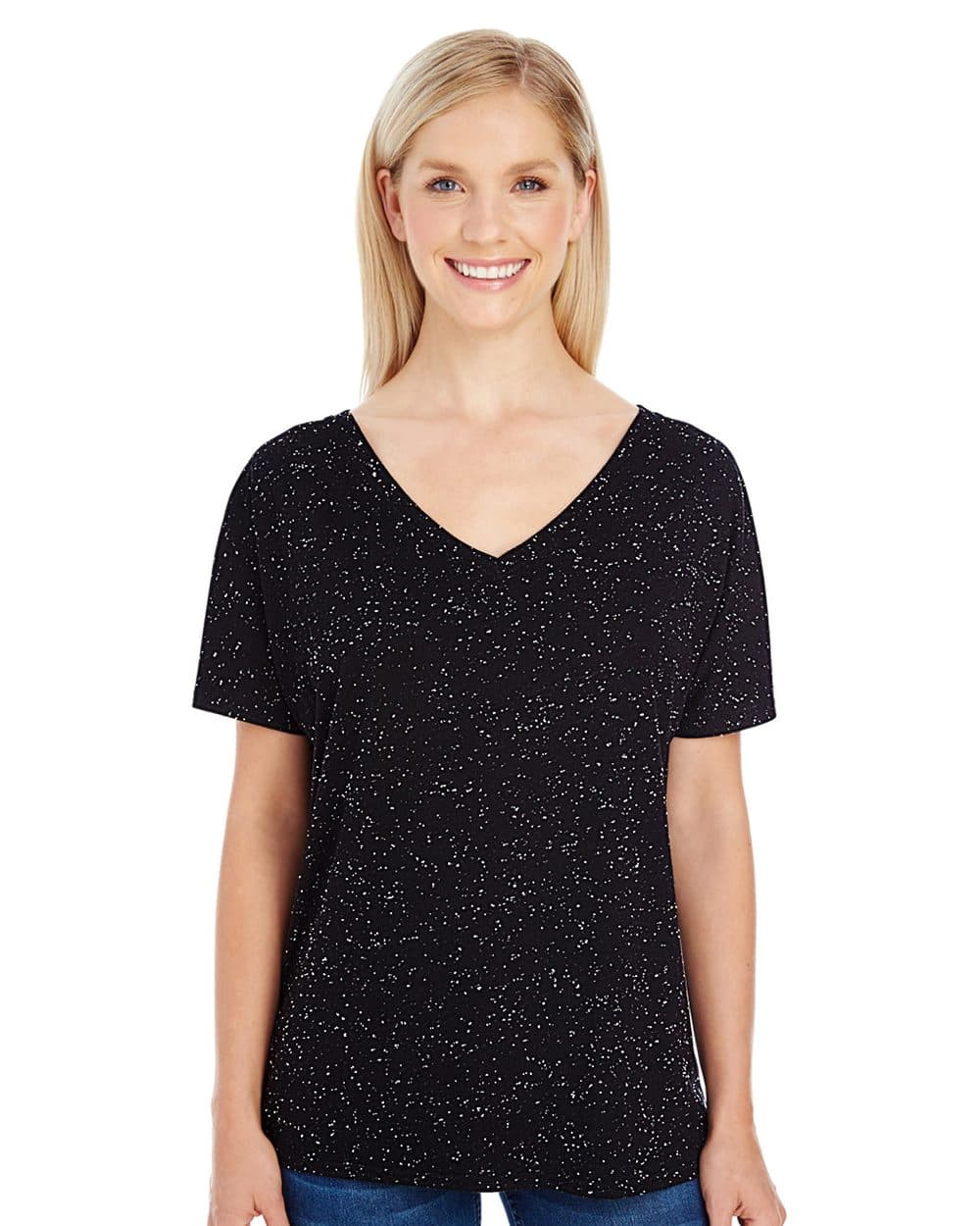 Threadfast Apparel Women's Tri-Blend Fleck V-Neck T-Shirt