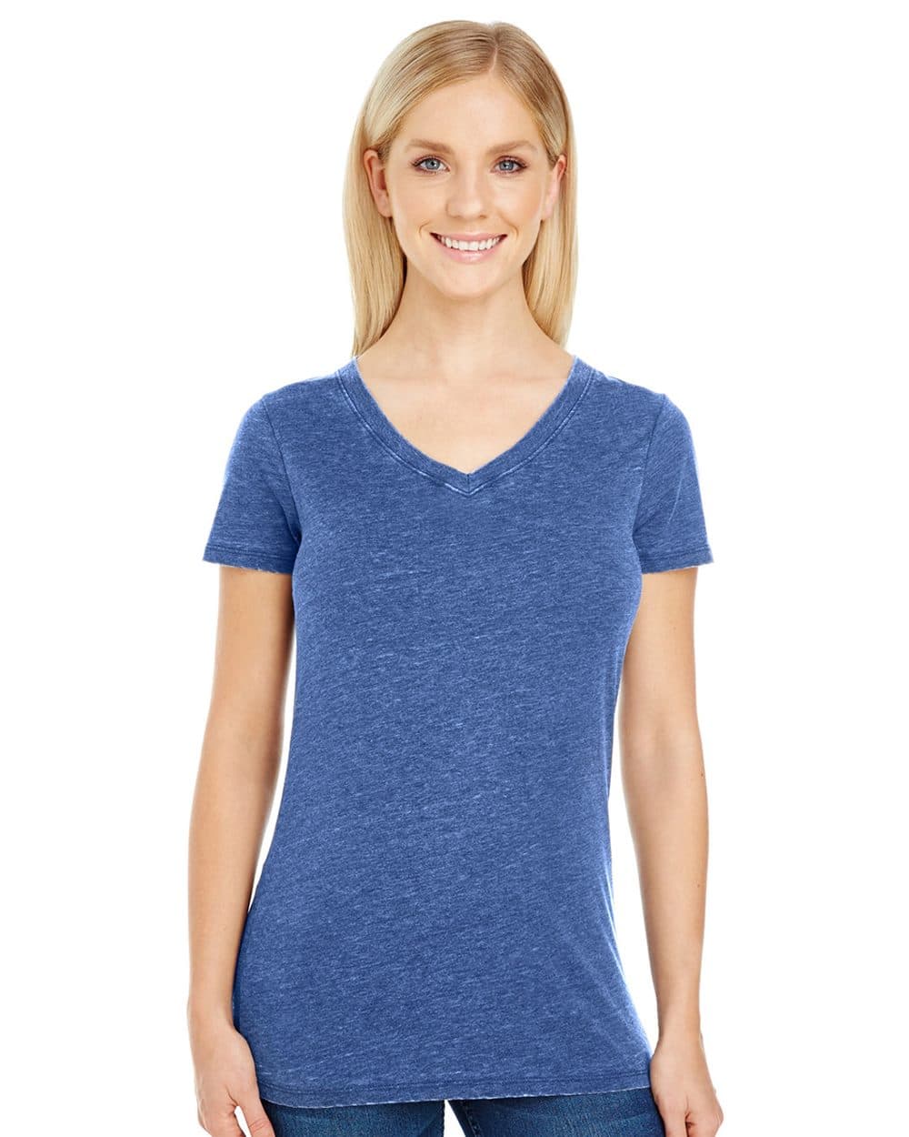 Threadfast Apparel Women's Vintage Dye V-Neck T-Shirt
