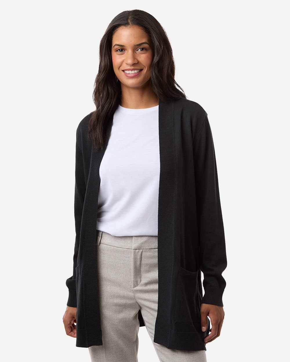 Devon & Jones Women's New Classics Open Cardigan Sweater