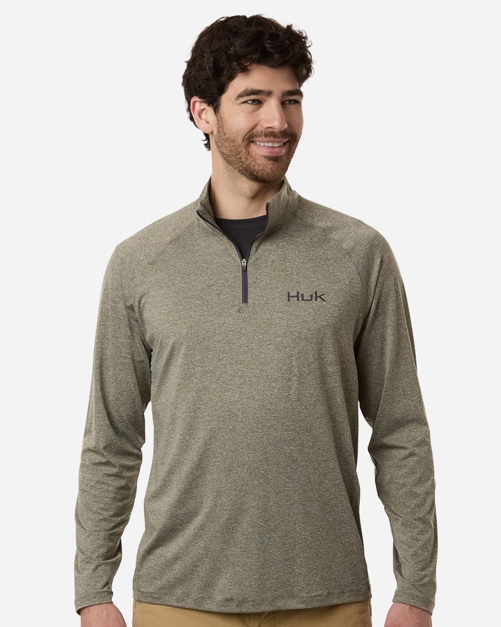 HUK Men's Airweight Heather Quarter-Zip Pullover