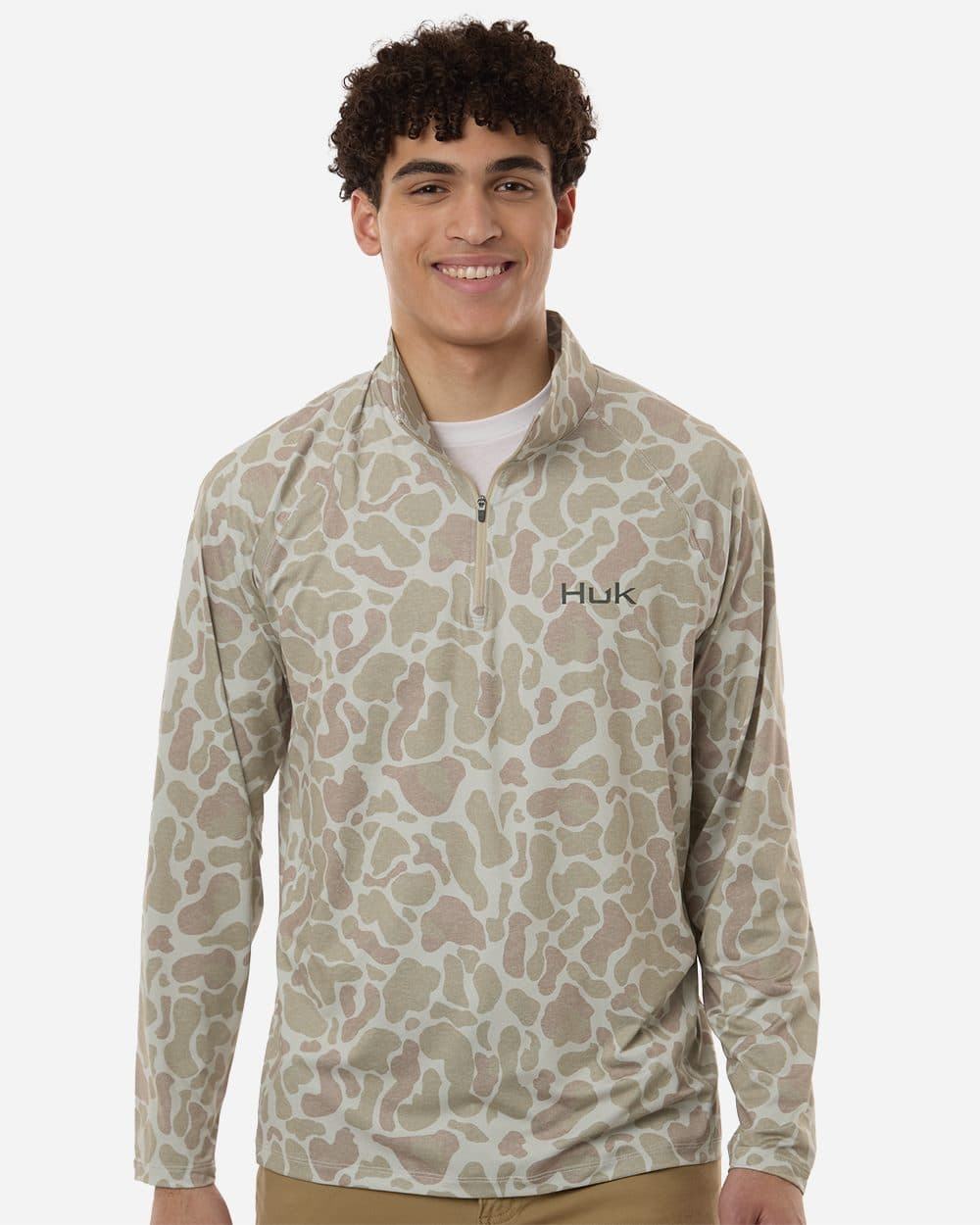 HUK Men's Airweight KC Printed Quarter-Zip Pullover