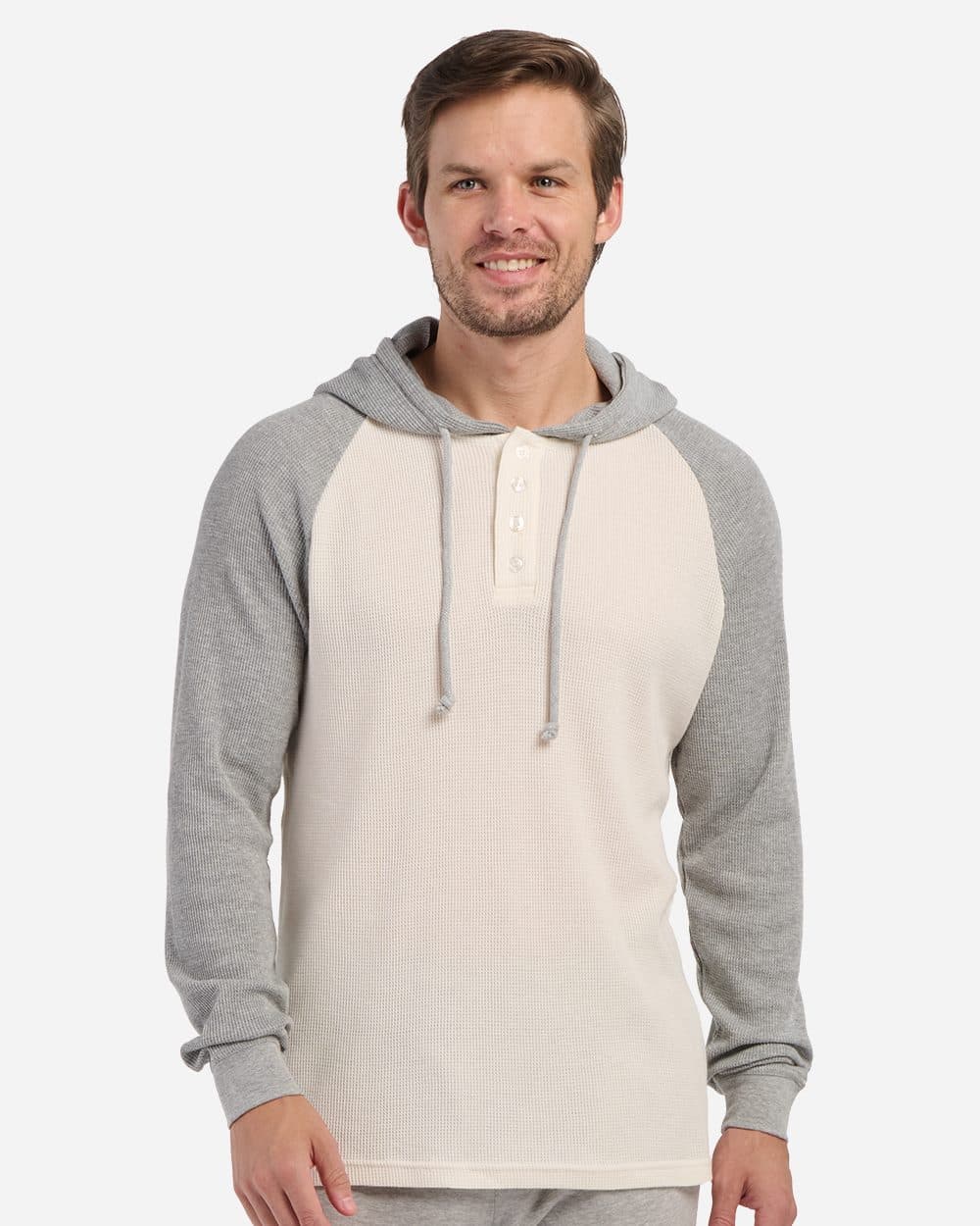 Boxercraft Unisex Waffle Knit Pullover Hooded Long Sleeve T-Shirt