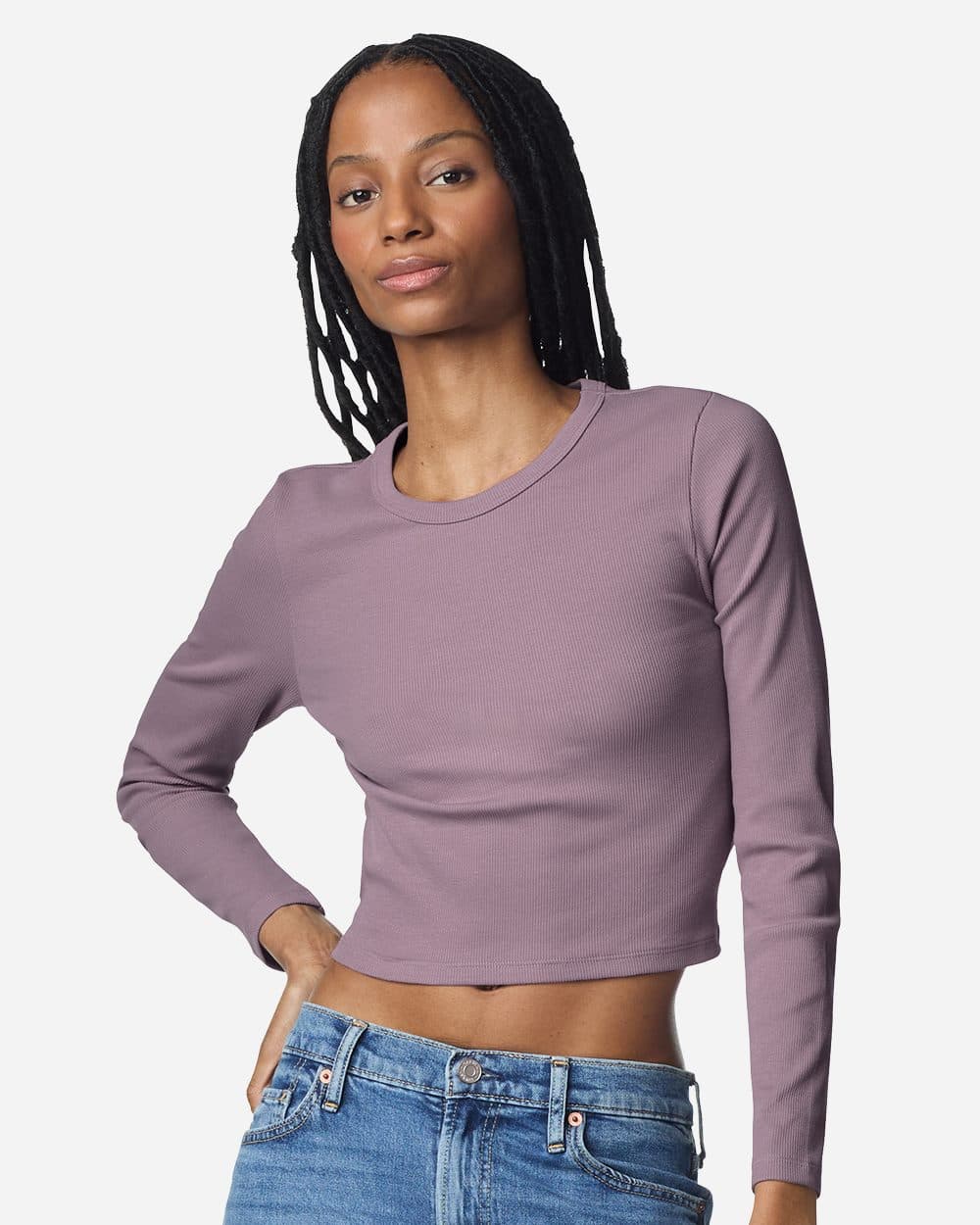 American Apparel Women's Baby Rib Long Sleeve Fitted Tee