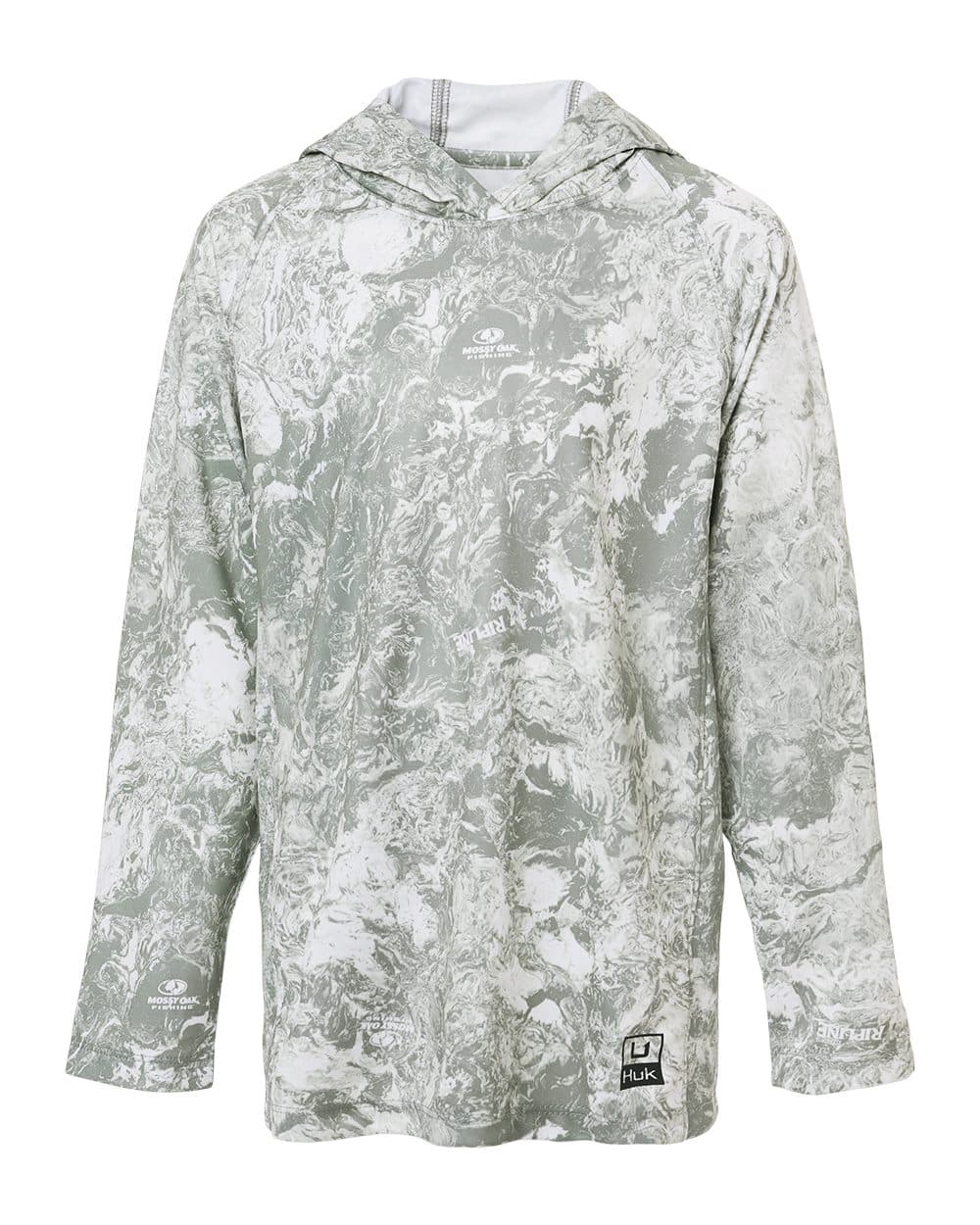 HUK Youth Pursuit Mossy Oak Printed Hooded Long Sleeve T-Shirt