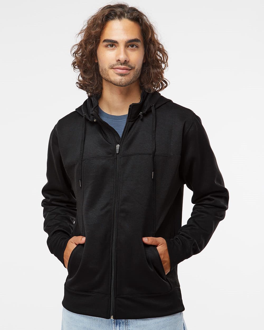 Independent Trading Co. Unisex Poly-Tech Full-Zip Hooded Sweatshirt