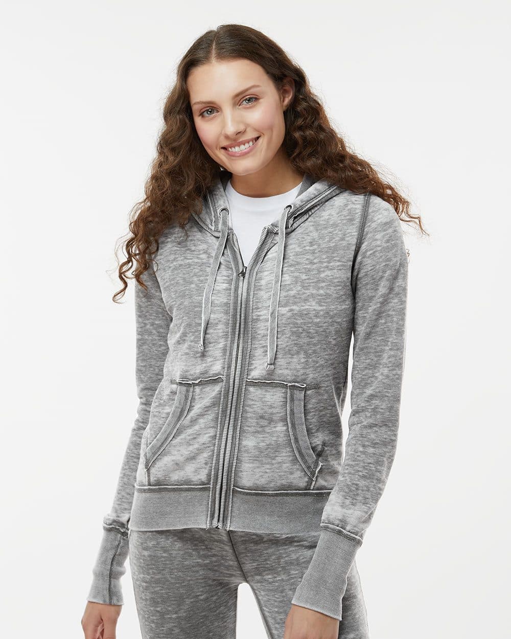 J. America Women's Zen Fleece Full-Zip Hooded Sweatshirt