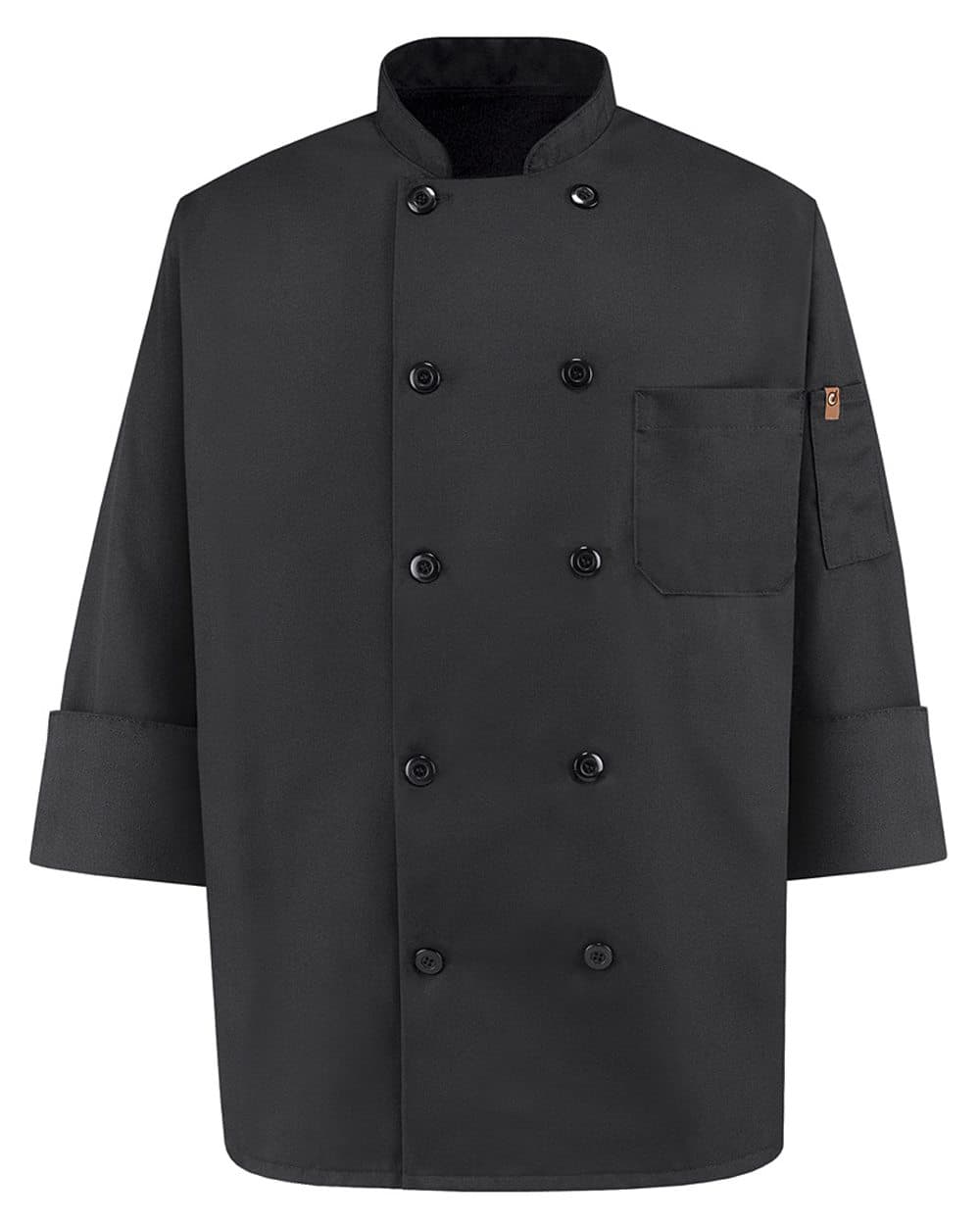Chef Designs Ten Pearl Button Black Chef Coat