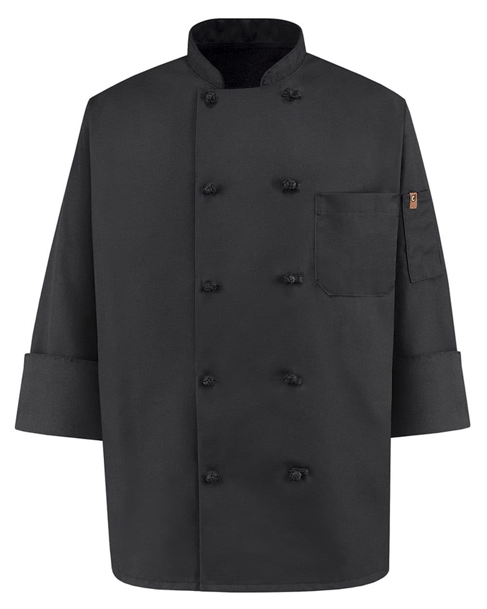Chef Designs Black Knot Button Chef Coat