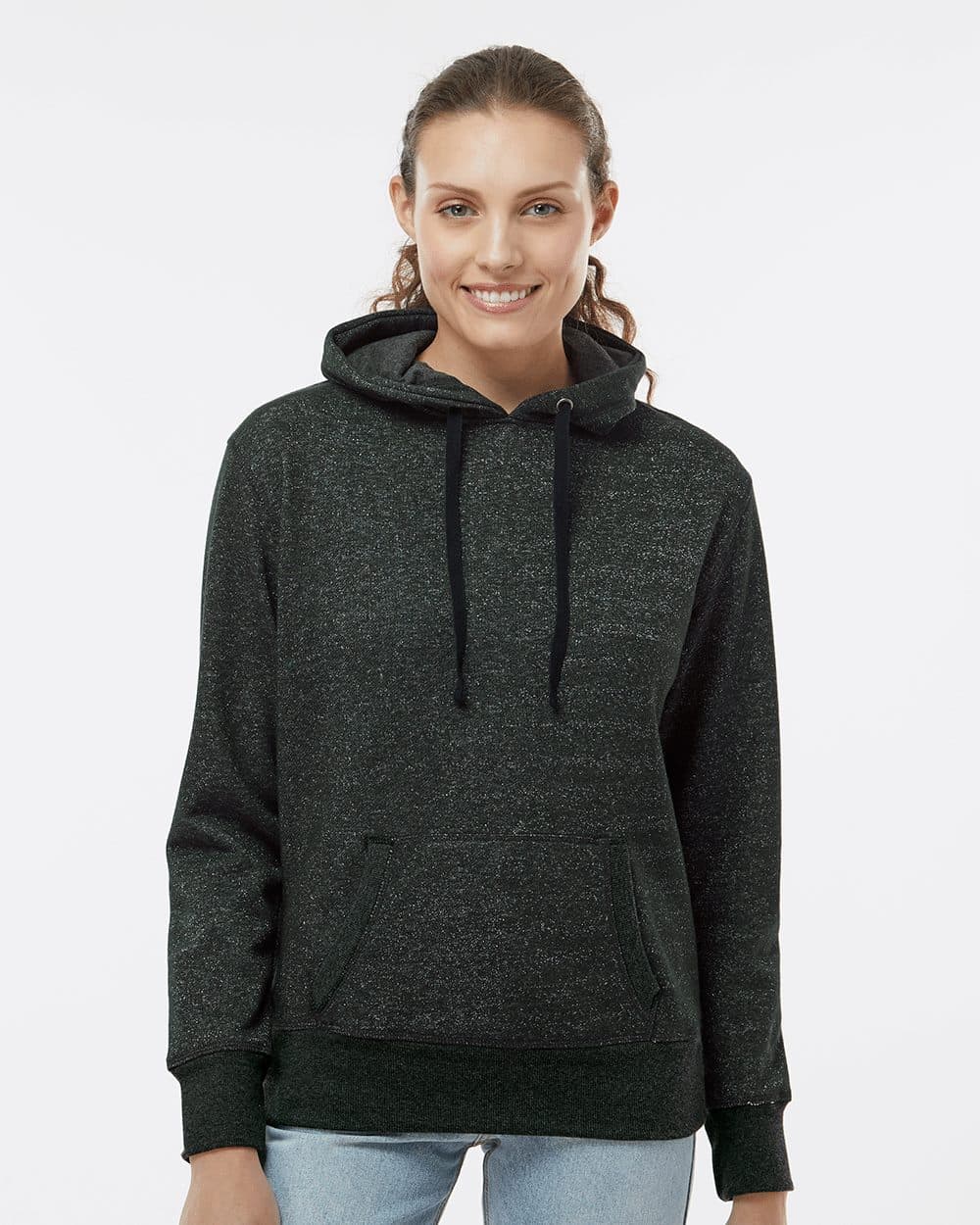 J. America Women’s Glitter French Terry Hooded Sweatshirt