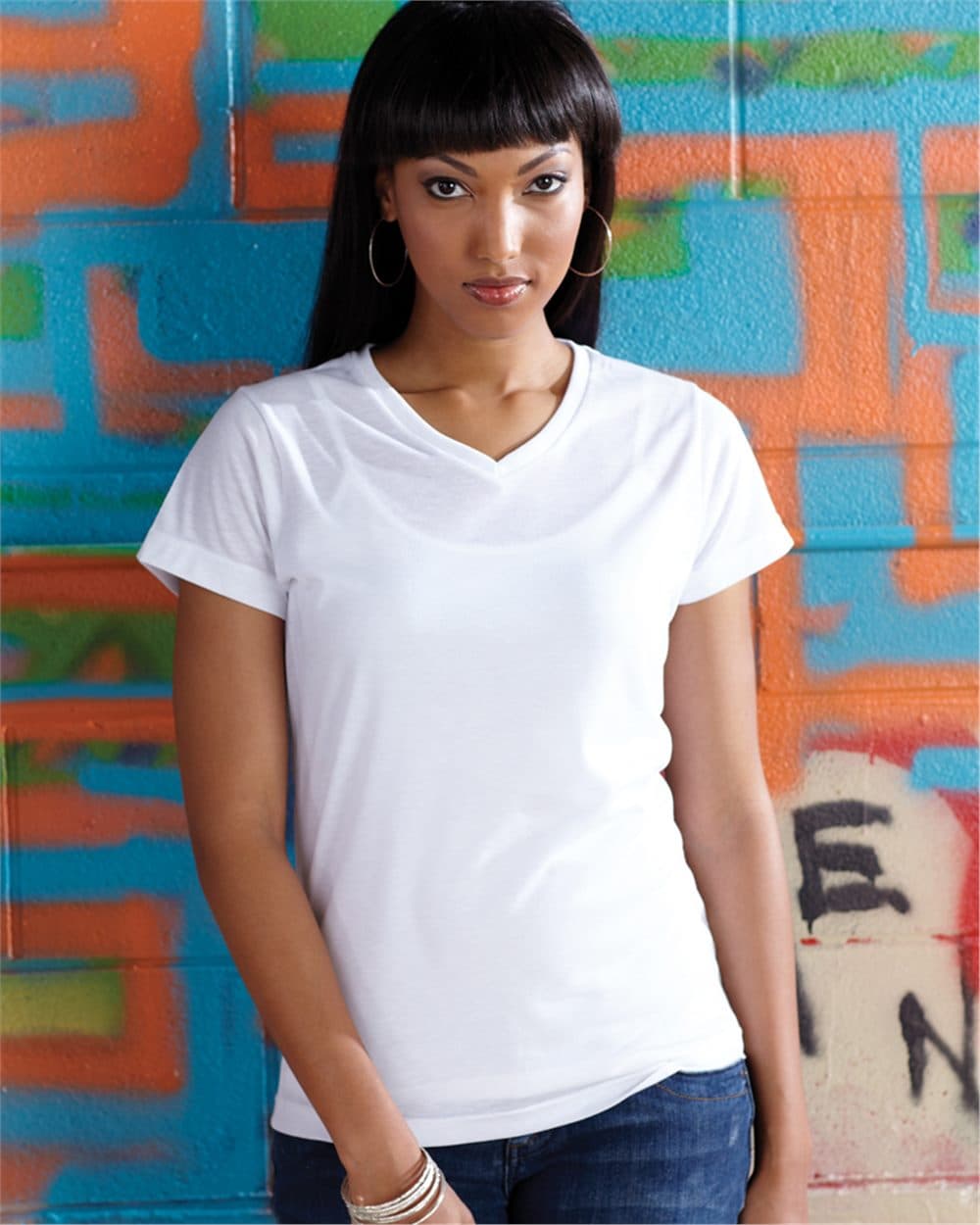 SubliVie Women's Polyester Sublimation V-Neck Tee