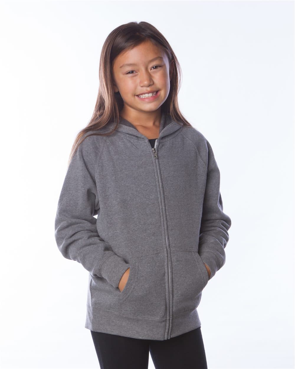 Independent Trading Co. Youth Lightweight Special Blend Raglan Zip Hood