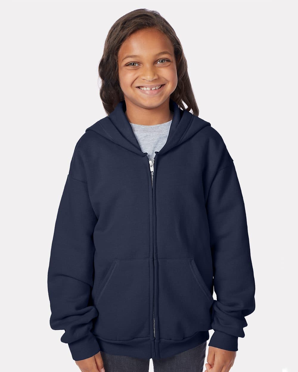Hanes Youth EcoSmart® Full-Zip Hooded Sweatshirt