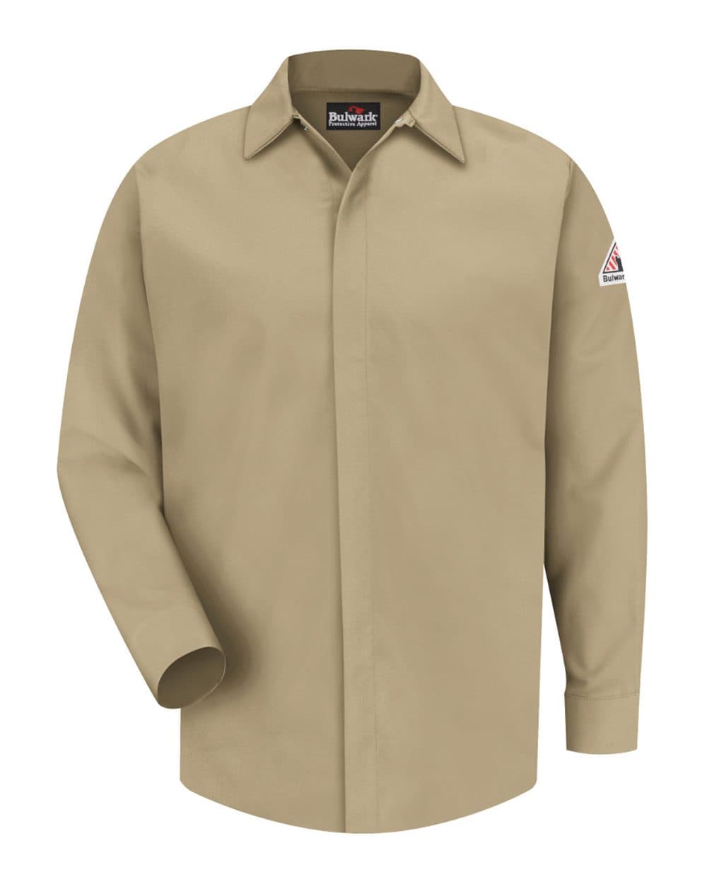 Bulwark Men's Concealed-Gripper Pocketless Work Shirt