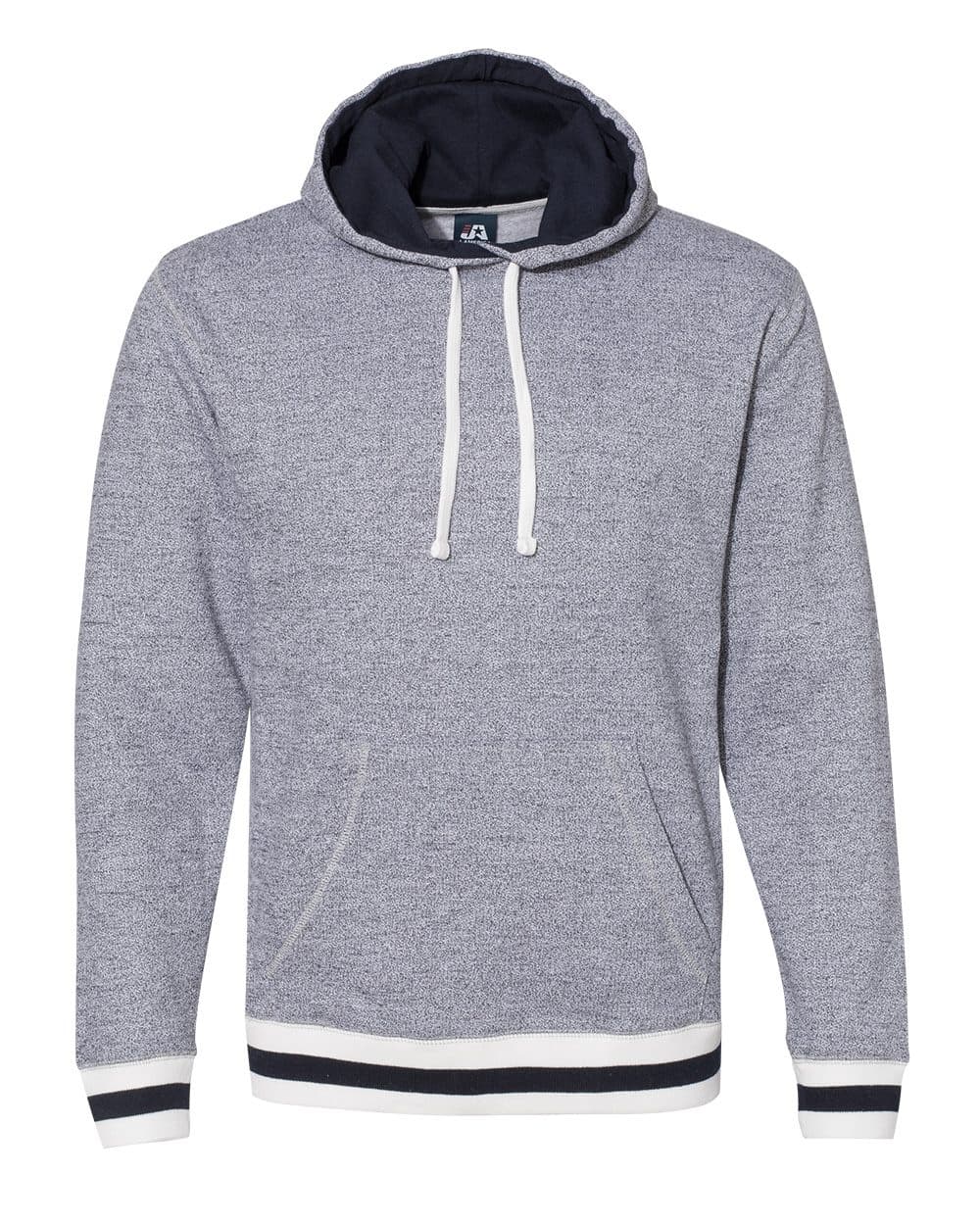 J. America Unisex Peppered Fleece Lapover Hooded Sweatshirt