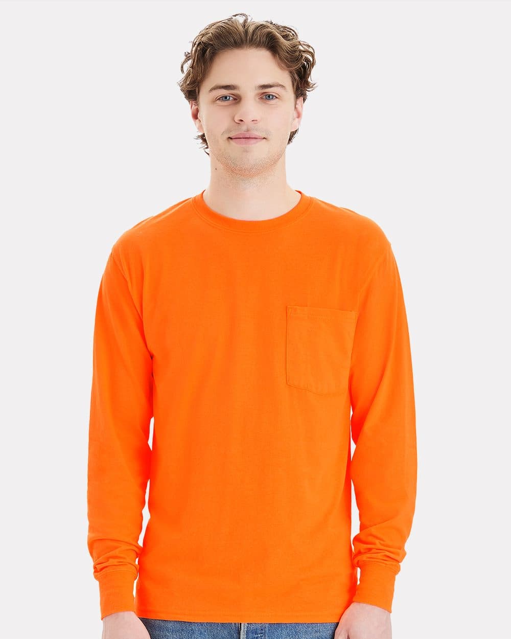 Hanes Unisex Workwear Long Sleeve Pocket T-Shirt