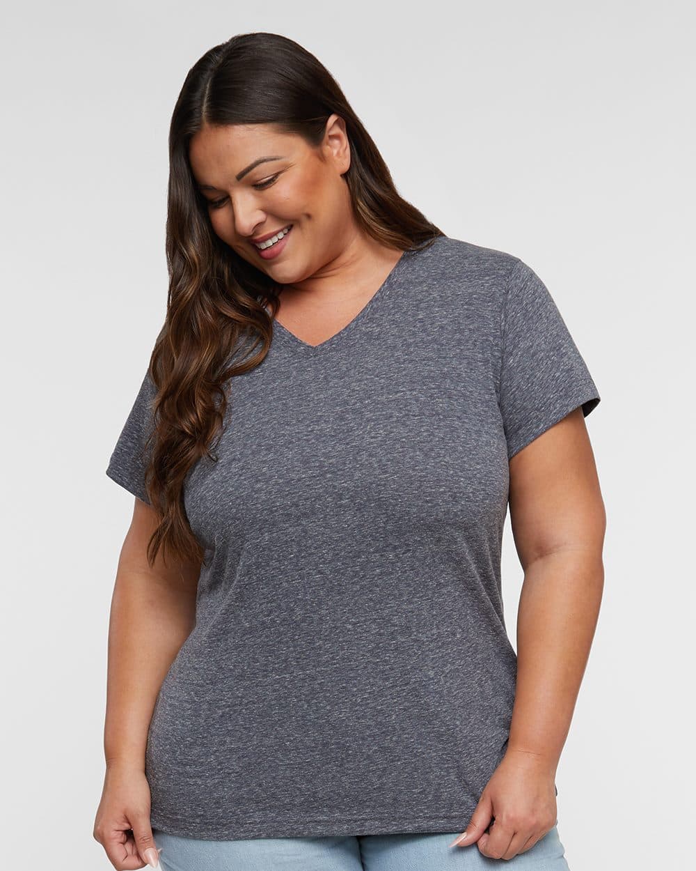 LAT Women's Harborside Mélange V-Neck Tee