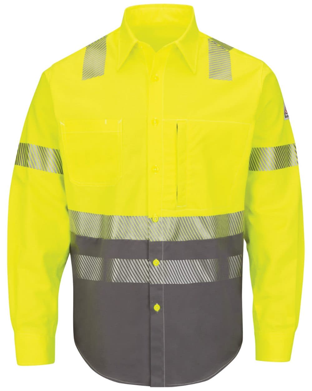 Bulwark Men's Hi-Visibility Color Block Uniform Shirt - EXCEL FR® ComforTouch® - 7 oz.