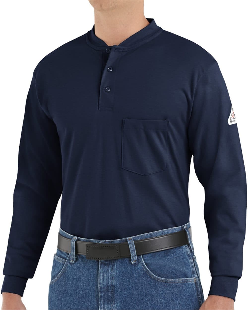 Bulwark Men's Tall Long Sleeve Tagless Henley Shirt
