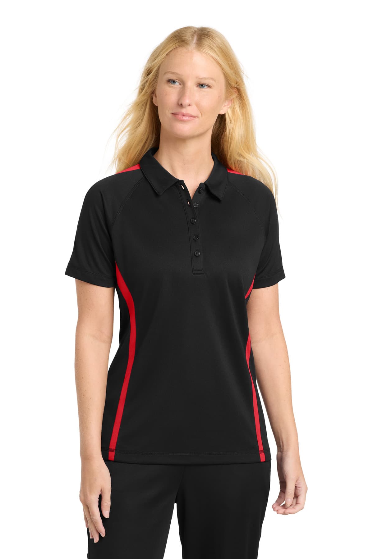 Sport-Tek ® Women's PosiCharge ® Micro-Mesh Colorblock Polo. LST685 thumbnail 2