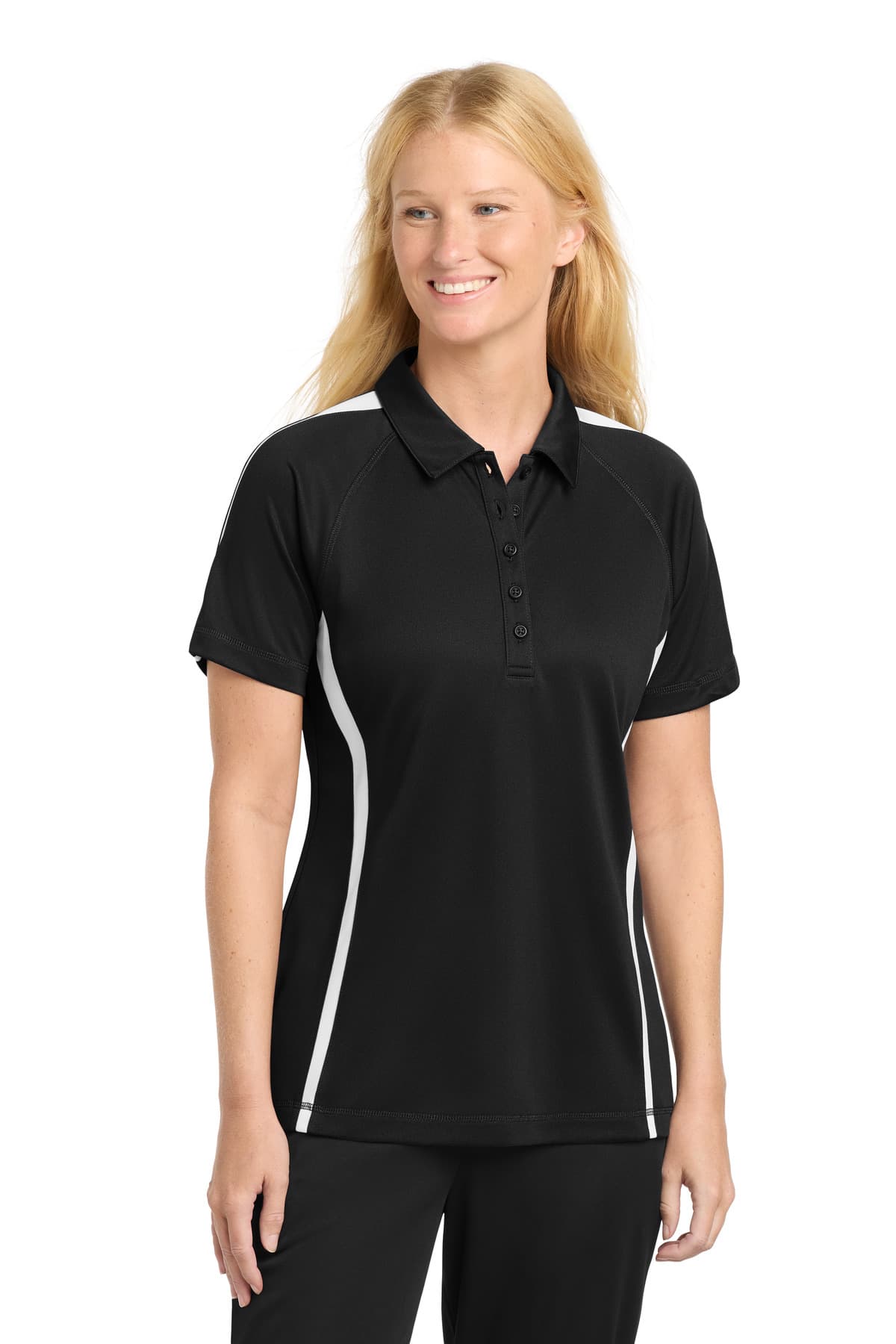 Sport-Tek ® Women's PosiCharge ® Micro-Mesh Colorblock Polo. LST685 thumbnail 3