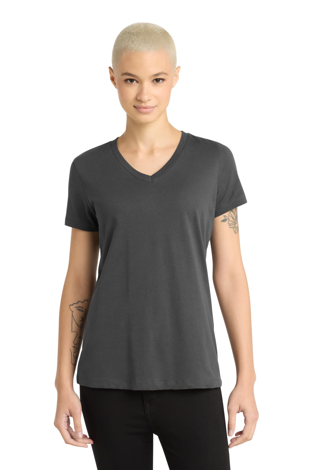 District ® - Women's Perfect Weight ® V-Neck Tee. DM1170L thumbnail 3