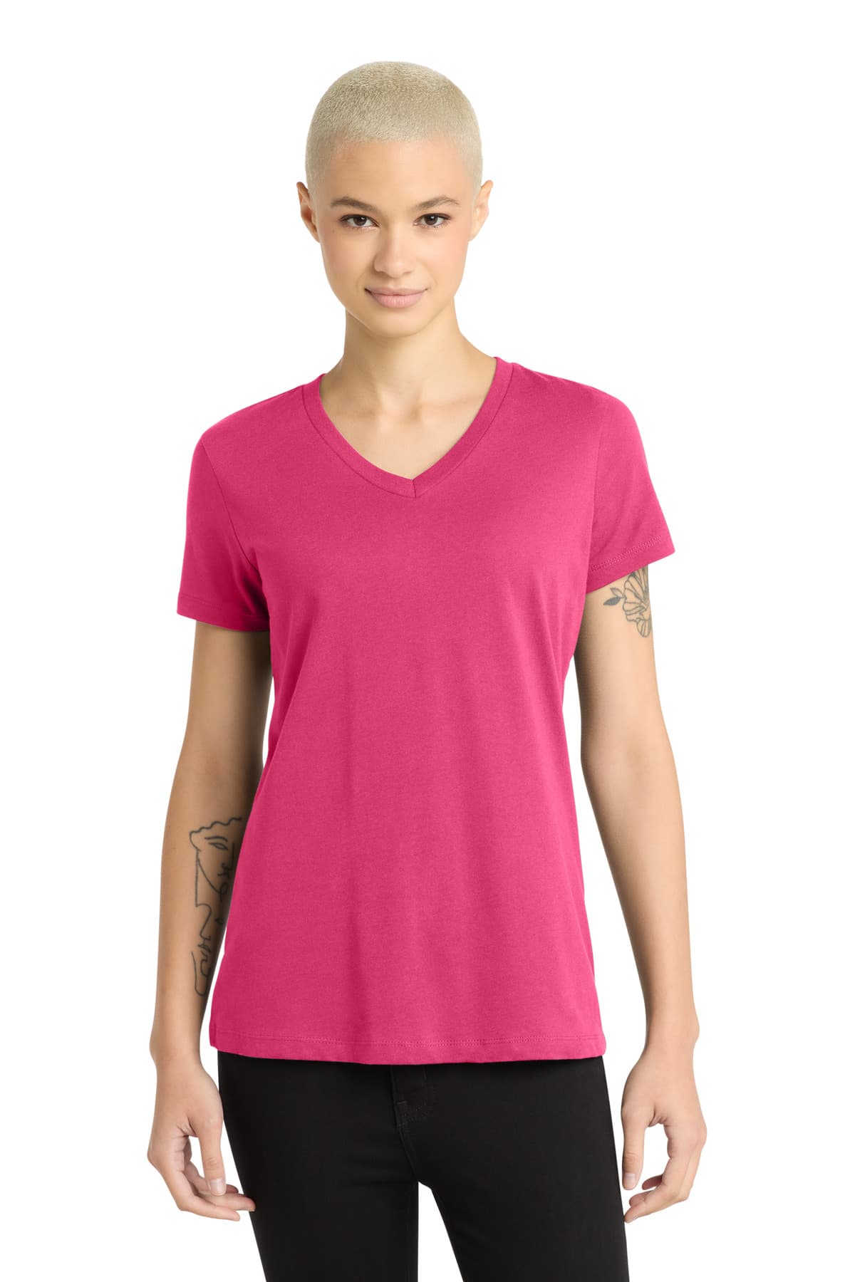 District ® - Women's Perfect Weight ® V-Neck Tee. DM1170L thumbnail 4