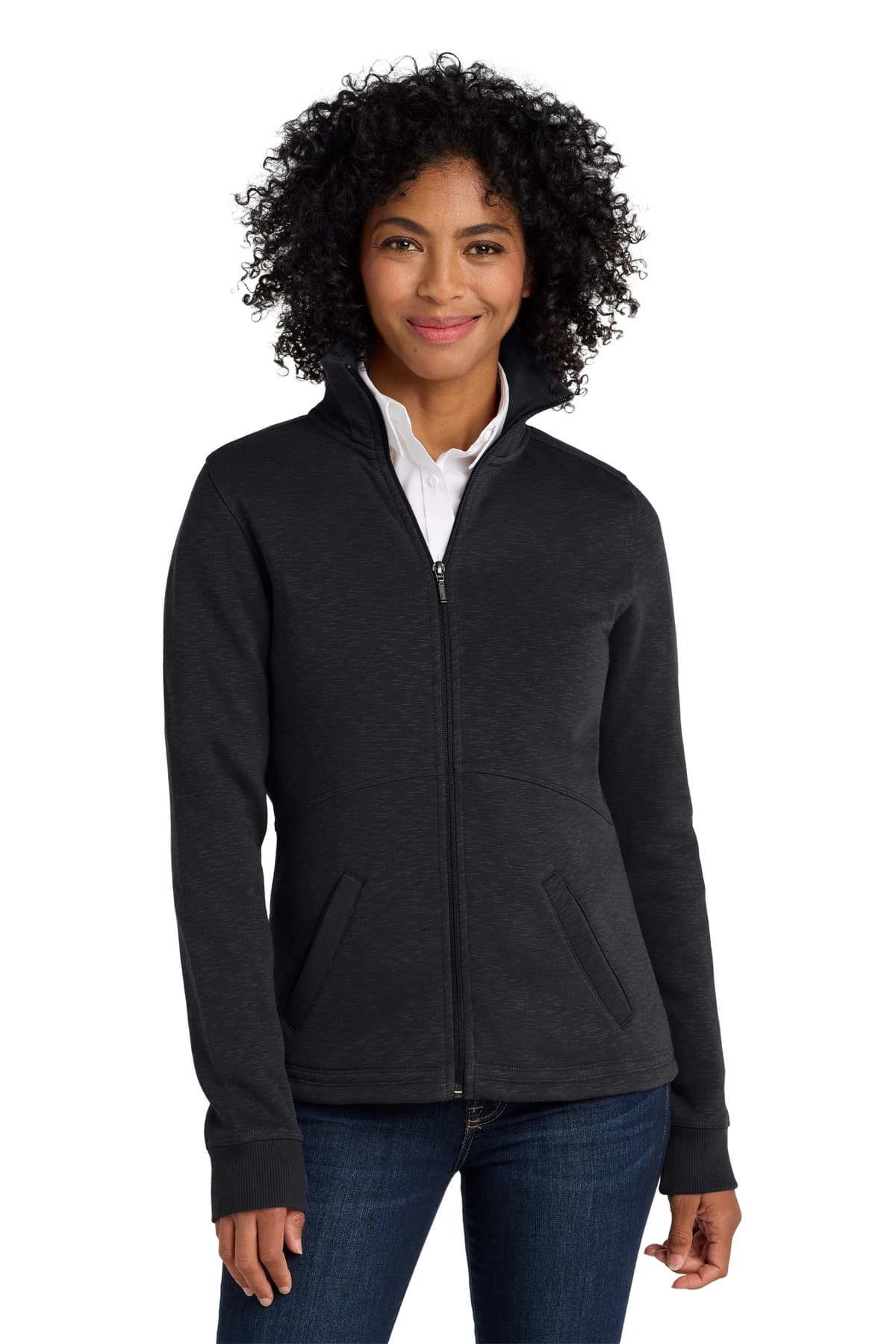 Port Authority ® Women's Slub Fleece Full-Zip Jacket. L293 thumbnail 2