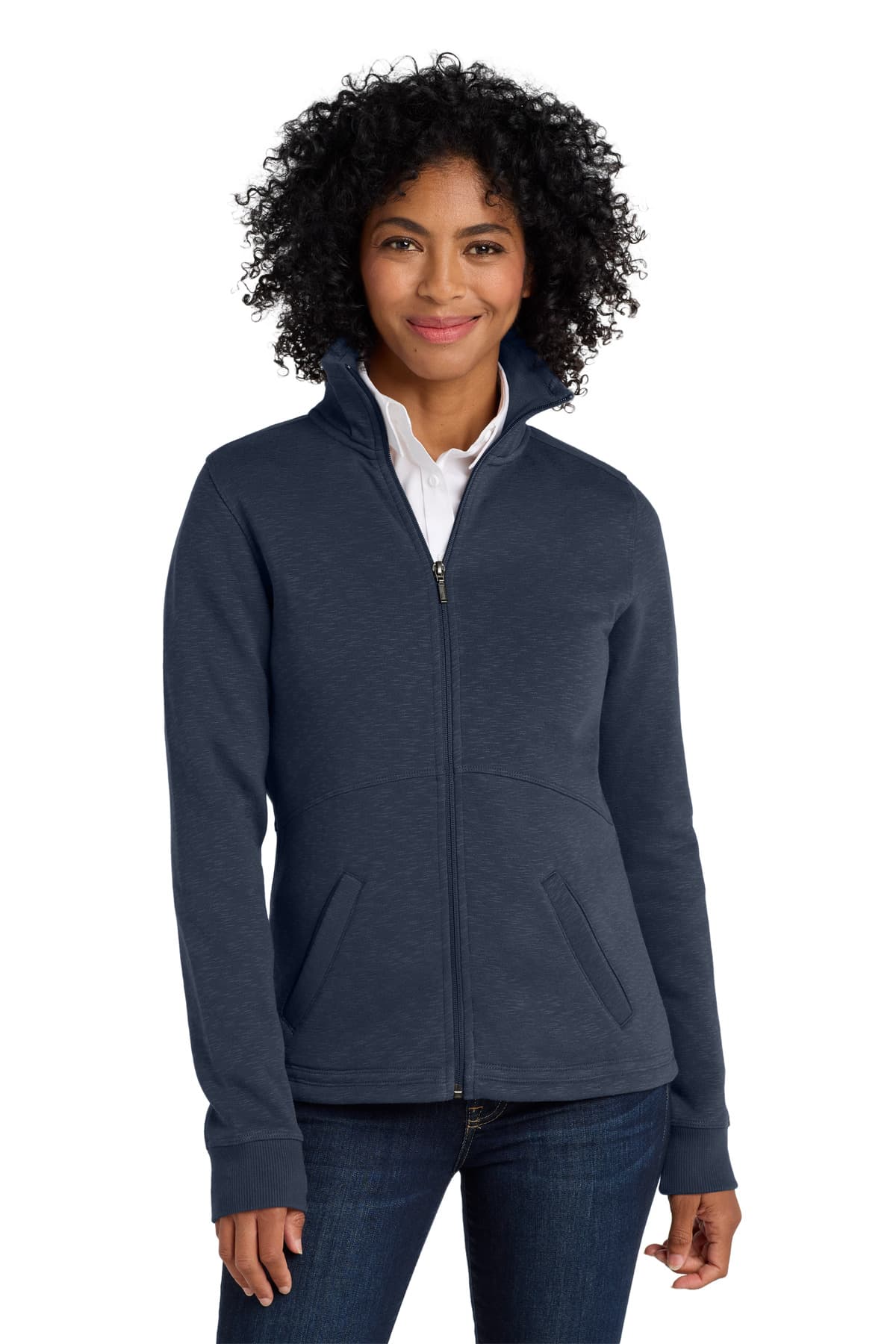 Port Authority ® Women's Slub Fleece Full-Zip Jacket. L293 thumbnail 3