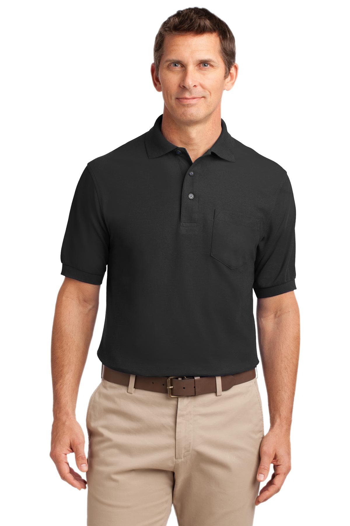 Port Authority ® Silk Touch Polo with Pocket. K500P thumbnail 2