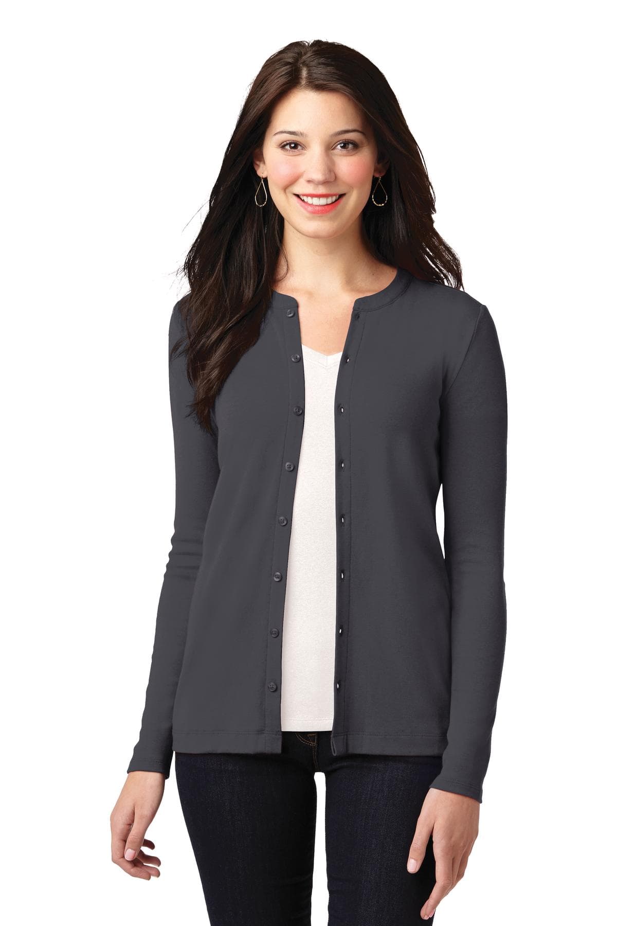 Port Authority ® Women's Concept Stretch Button-Front Cardigan. LM1008 thumbnail 4