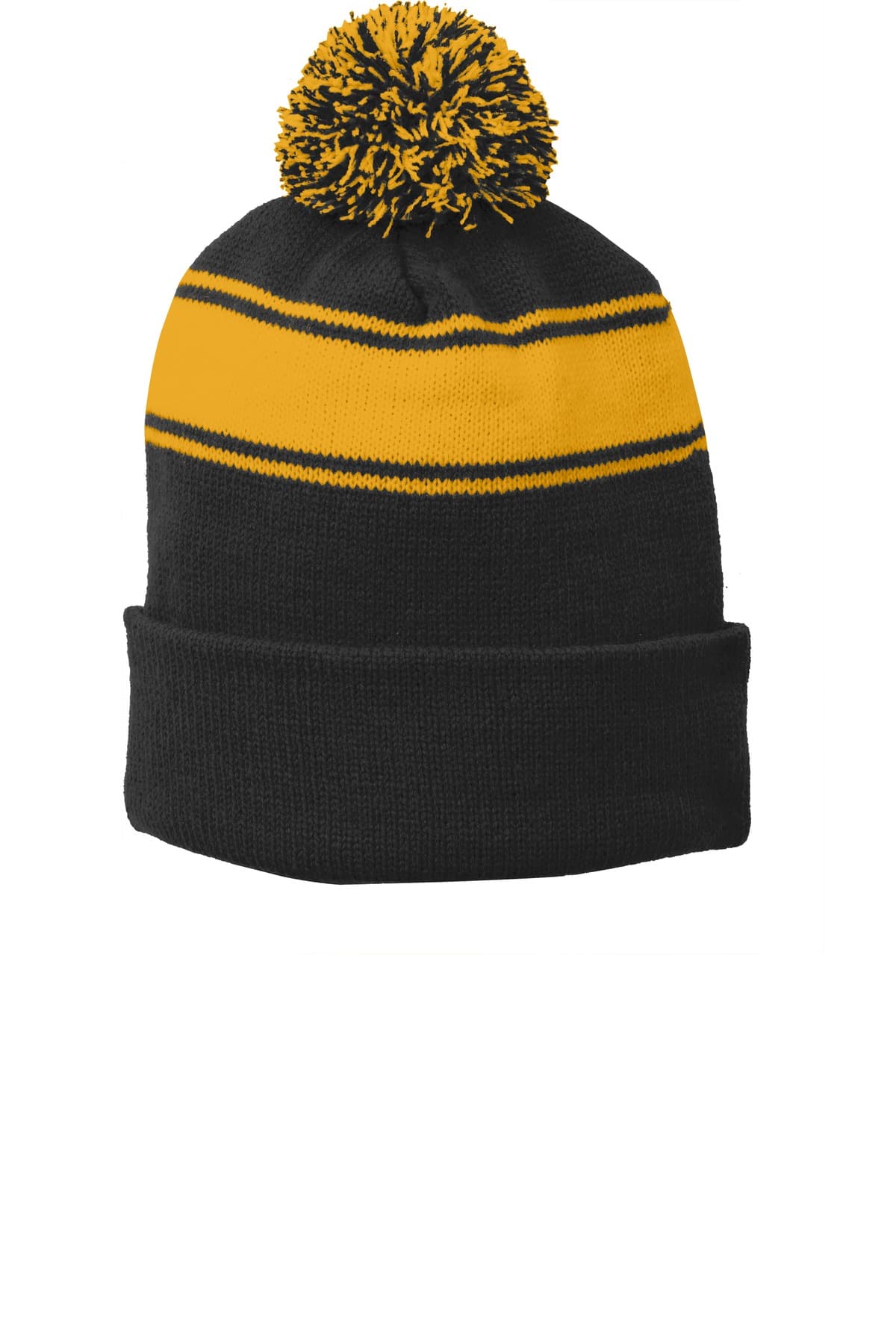 Sport-Tek ® Stripe Pom Pom Beanie. STC28 thumbnail 2