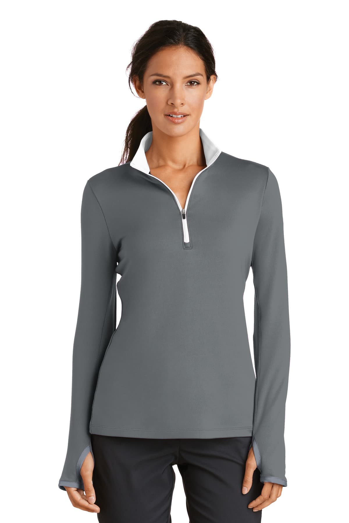 Nike Women's Dri-FIT Stretch 1/2-Zip Cover-Up. 779796 thumbnail 2
