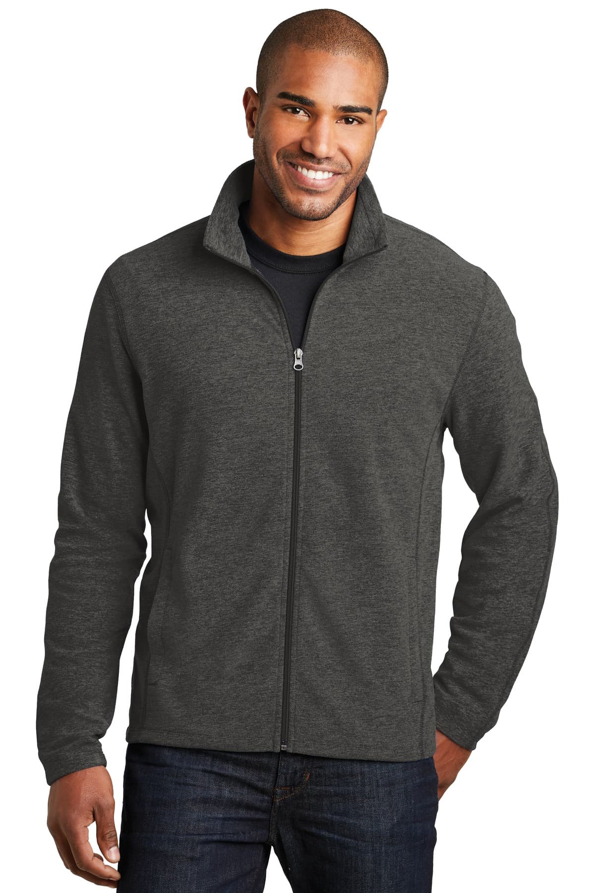 Port Authority ® Heather Microfleece Full-Zip Jacket. F235 thumbnail 2